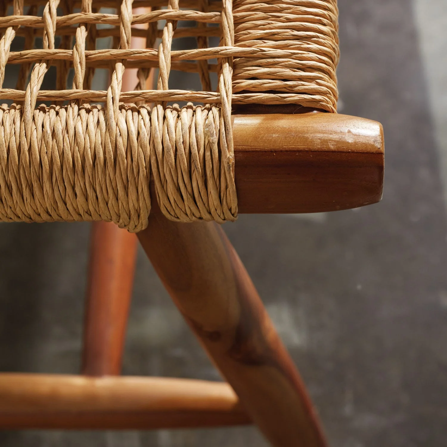 Corenne Handwoven Teak Accent Bench - Image 3