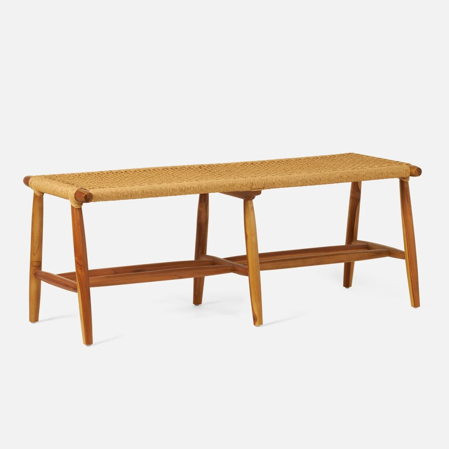 Corenne Handwoven Teak Accent Bench - Image 5