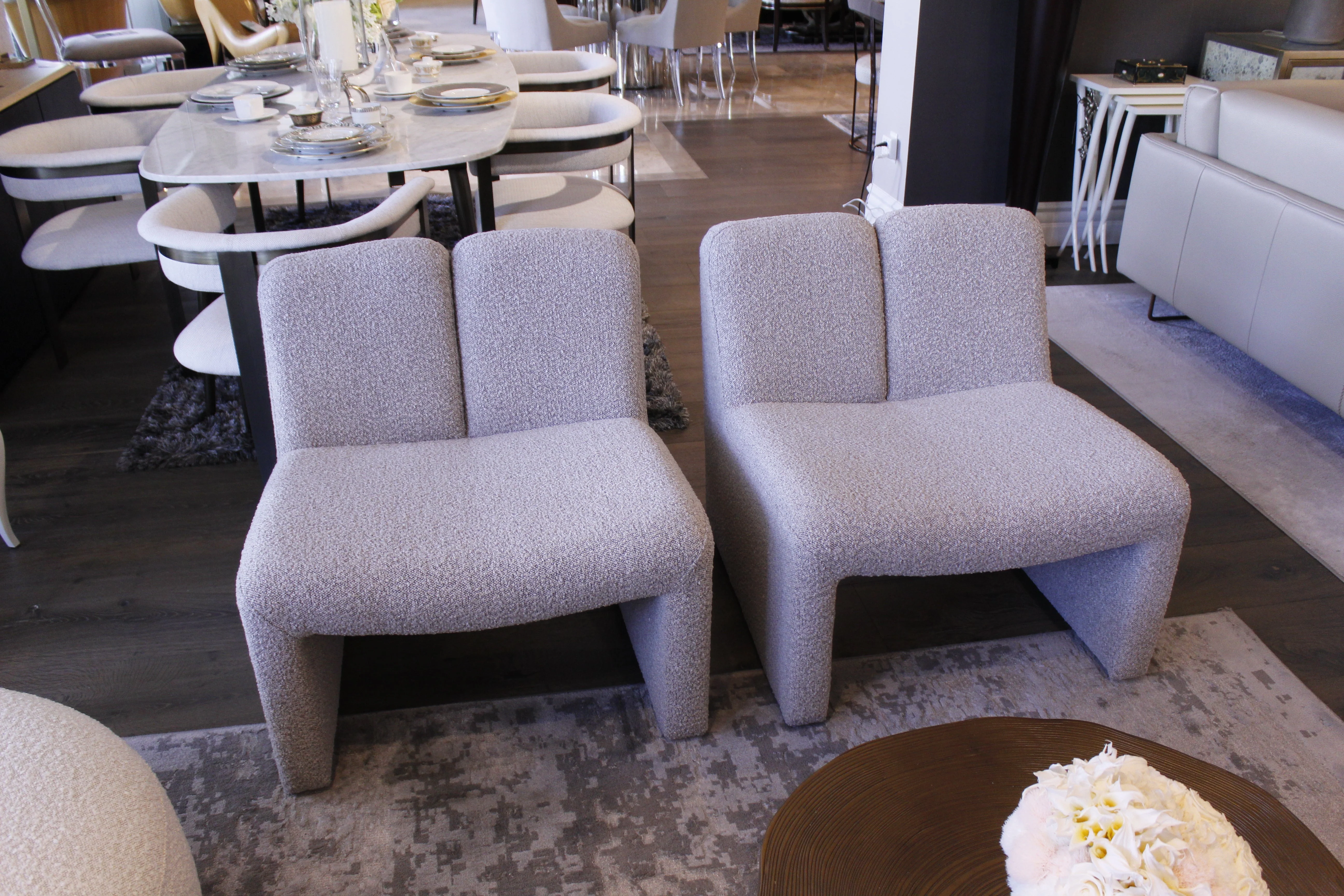 Eichholtz Macintosh Arm Chair / Boucle Grey Floor Sample - Image 5