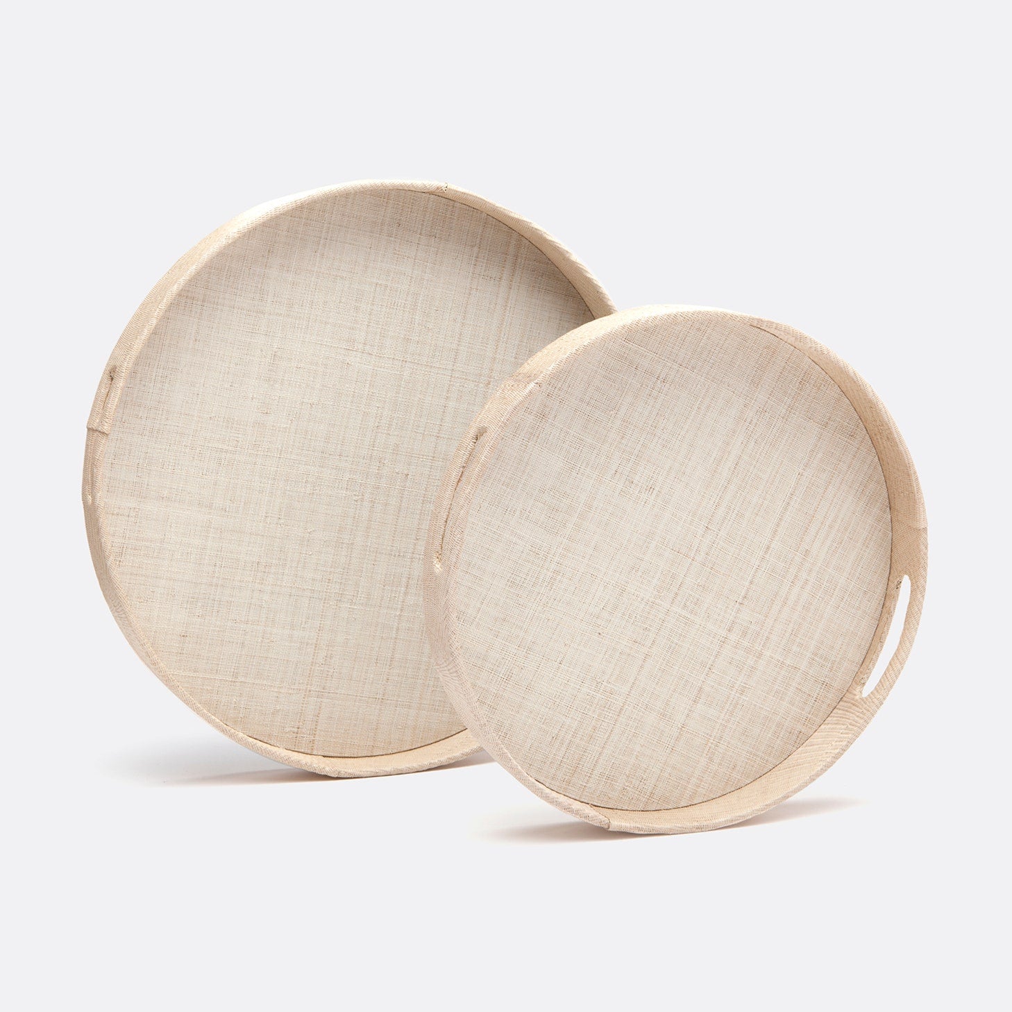 Faye Handwoven Buntal Fiber Tray - Set of 2 - Image 2