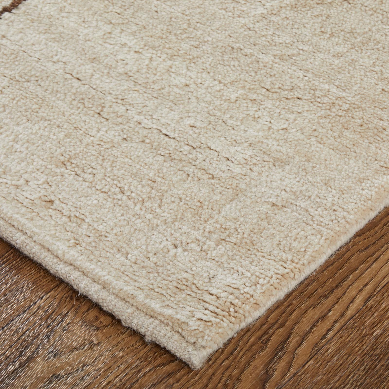 Feizy Agape 69H7F Modern Abstract Rug in Ivory/Brown - Image 3