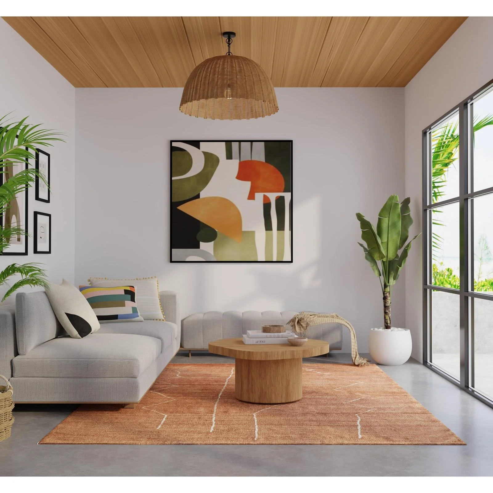 Feizy Agape 69H8F Modern Abstract Rug in Orange/White - Image 2