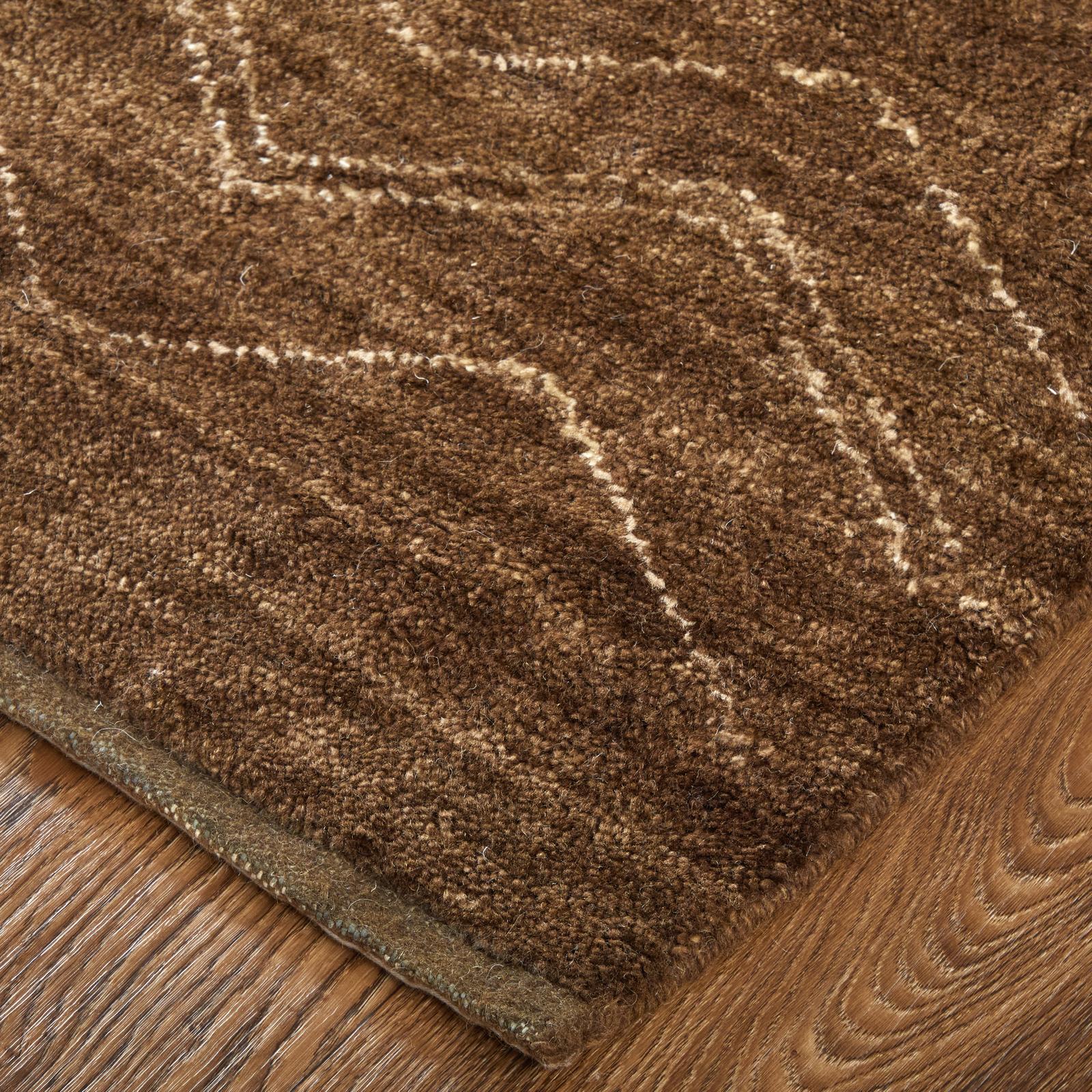 Feizy Agape 69HAF Modern Abstract Rug in Brown/Ivory - Image 3