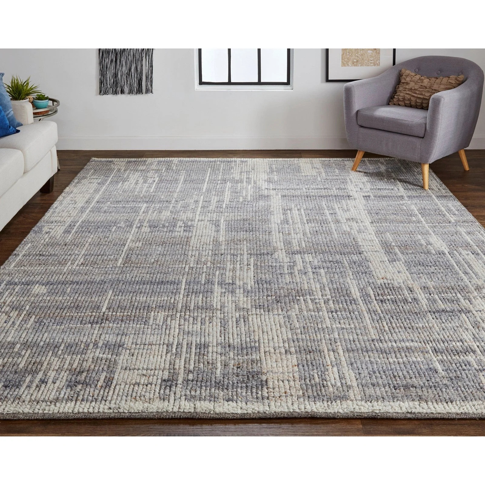 Feizy Alford 6920F Modern Abstract in Gray/Ivory/Taupe - Image 2