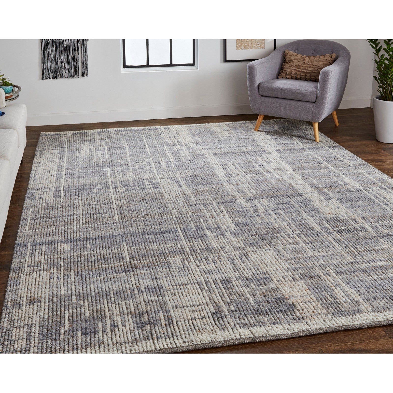 Feizy Alford 6920F Modern Abstract in Gray/Ivory/Taupe - Image 3