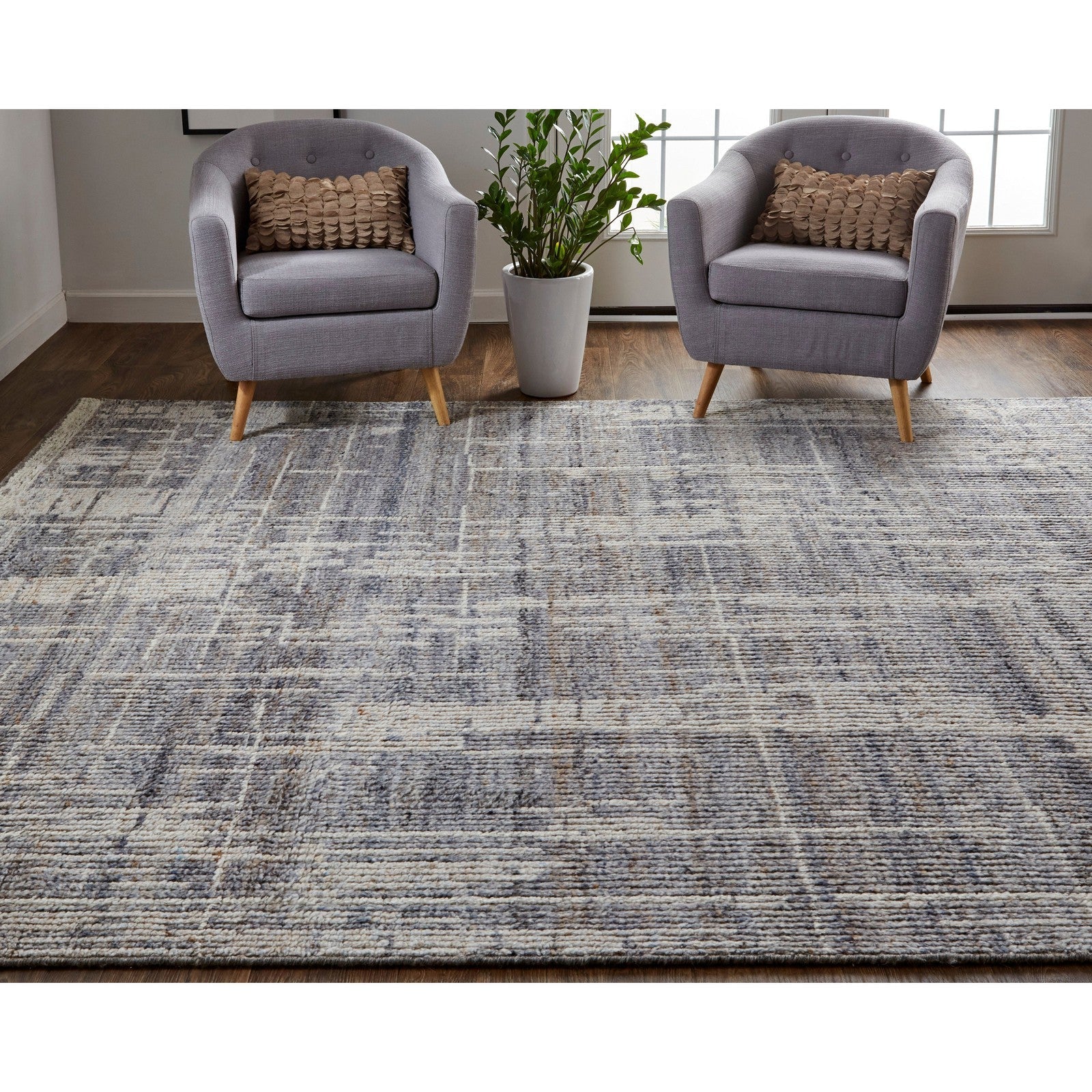 Feizy Alford 6920F Modern Abstract in Gray/Ivory/Taupe - Image 4