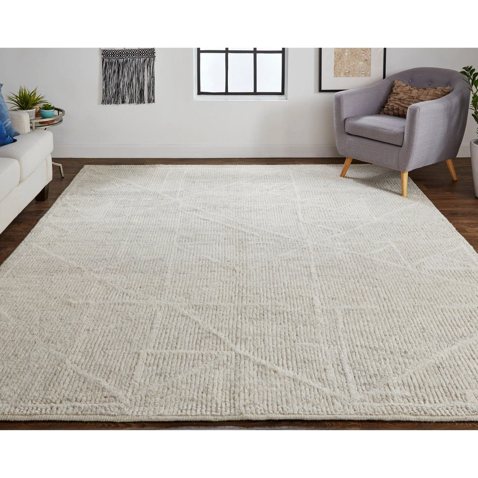 Feizy Alford 6921F Modern Solid in Ivory/Tan - Image 2