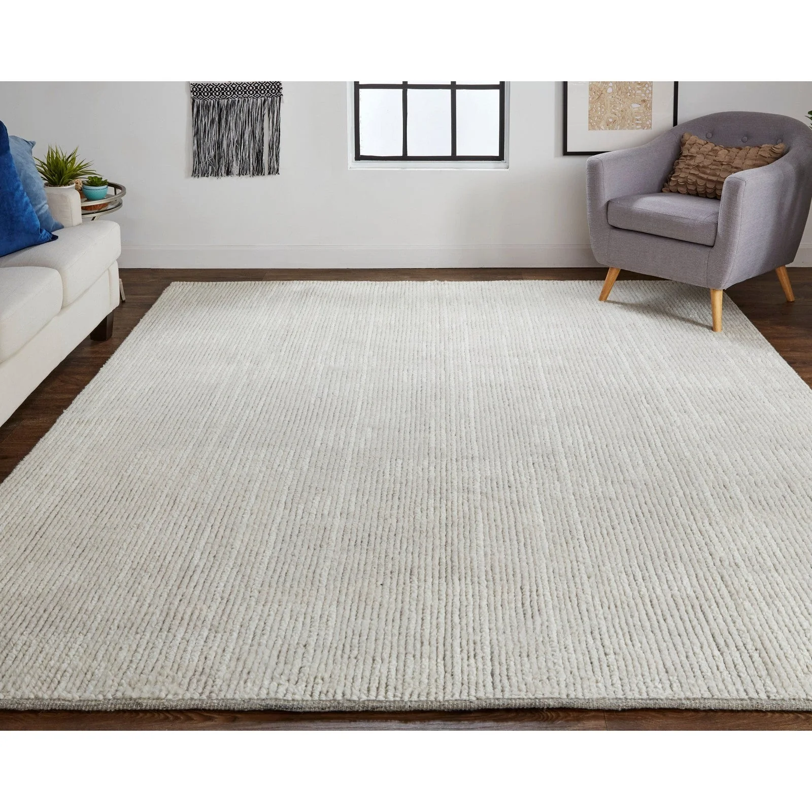 Feizy Alford 6922F Modern Solid in Ivory/Tan - Image 2