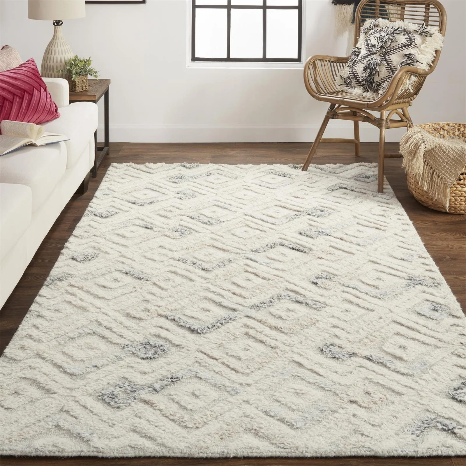 Feizy Anica 8004F Rug in Ivory / Blue - Image 2