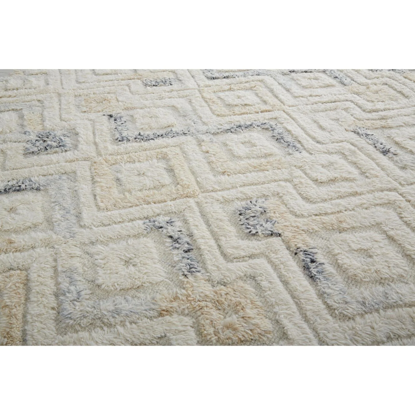 Feizy Anica 8004F Transitional Moroccan Rug in Ivory/Gray/Black - Image 9