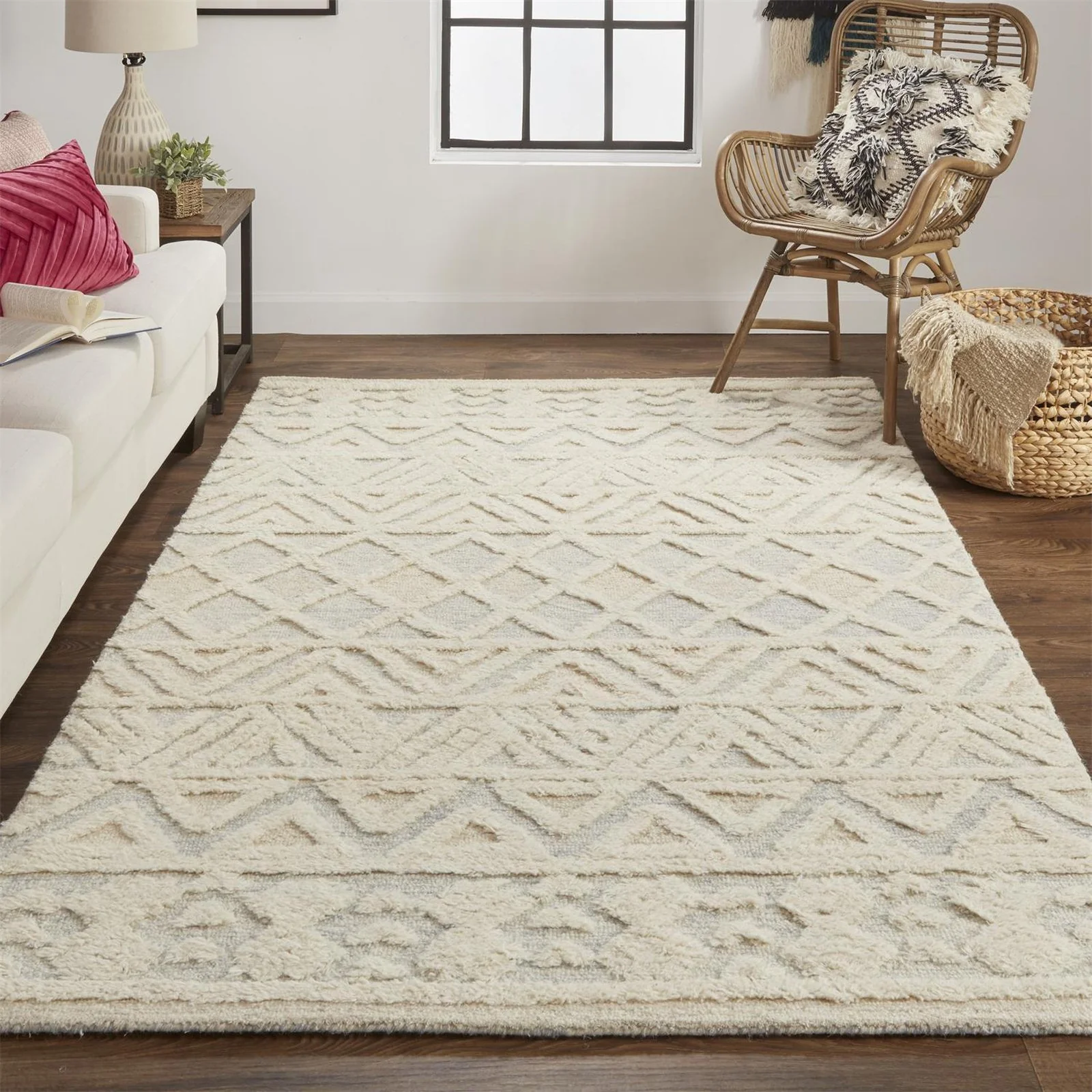 Feizy Anica 8005F Rug in Ivory / Blue - Image 2