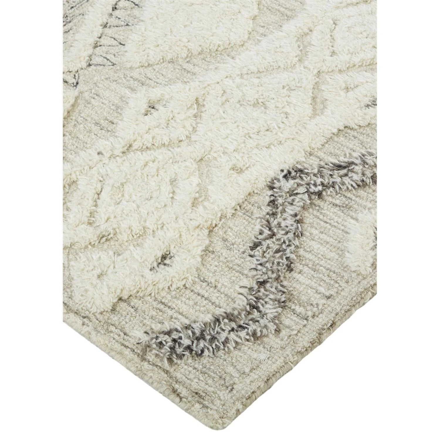 Feizy Anica 8006F Transitional Geometric Rug in Ivory/Taupe/Gray - Image 5