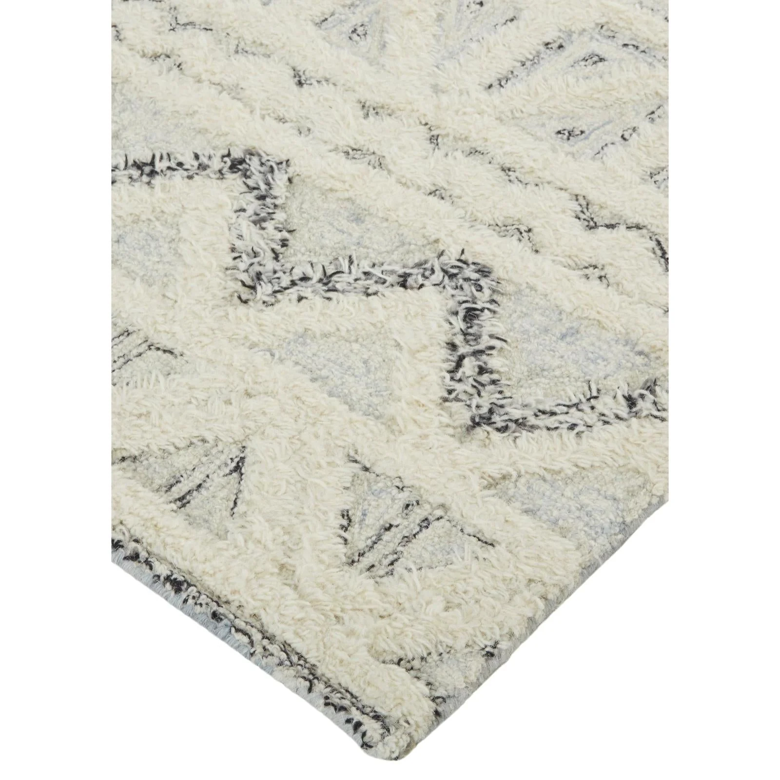 Feizy Anica 8007F Transitional Geometric Rug in Ivory/Black - Image 5