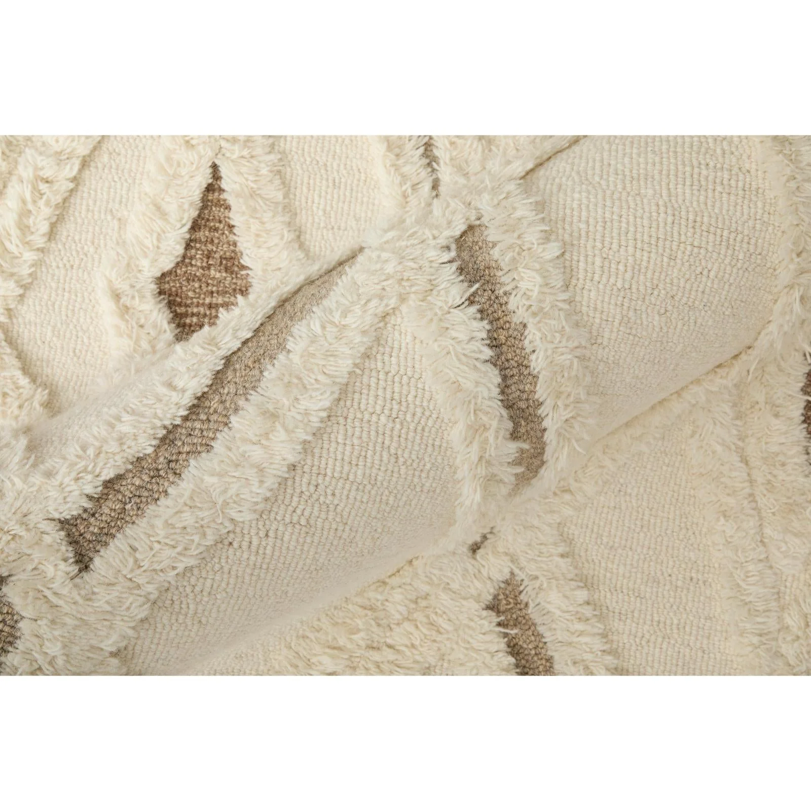 Feizy Anica 8008F Transitional Geometric Rug in Ivory/Taupe/Brown - Image 7