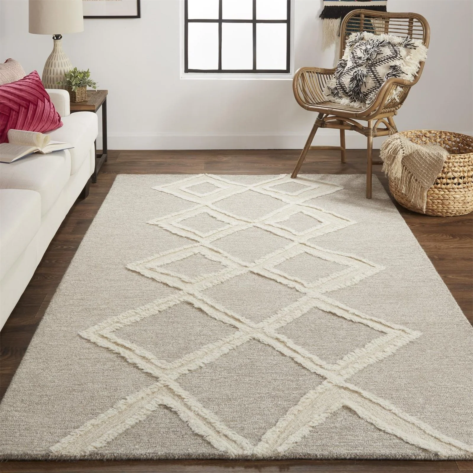 Feizy Anica 8009F Rug in Taupe / Ivory - Image 2