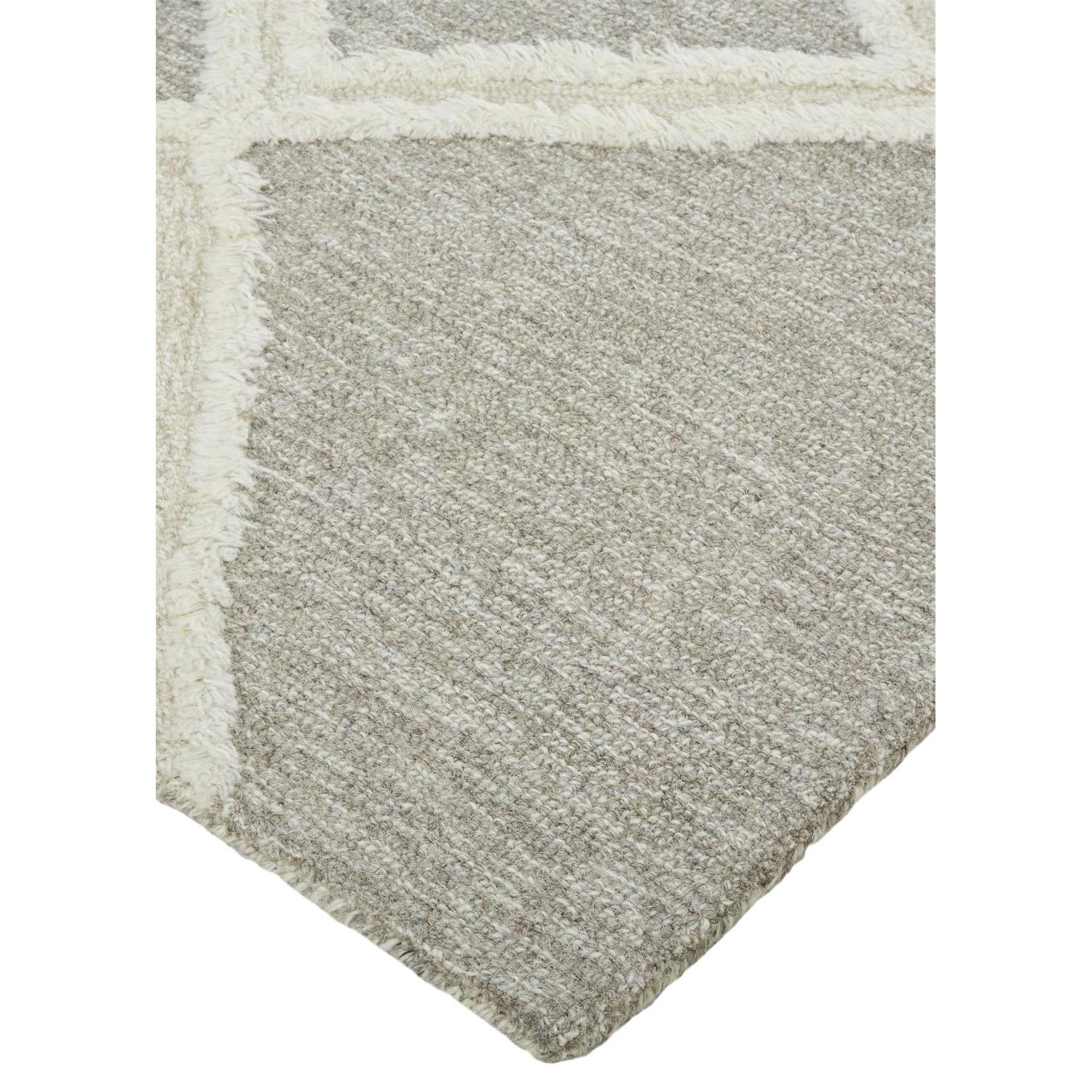 Feizy Anica 8009F Transitional Geometric Rug in Gray/Ivory - Image 5