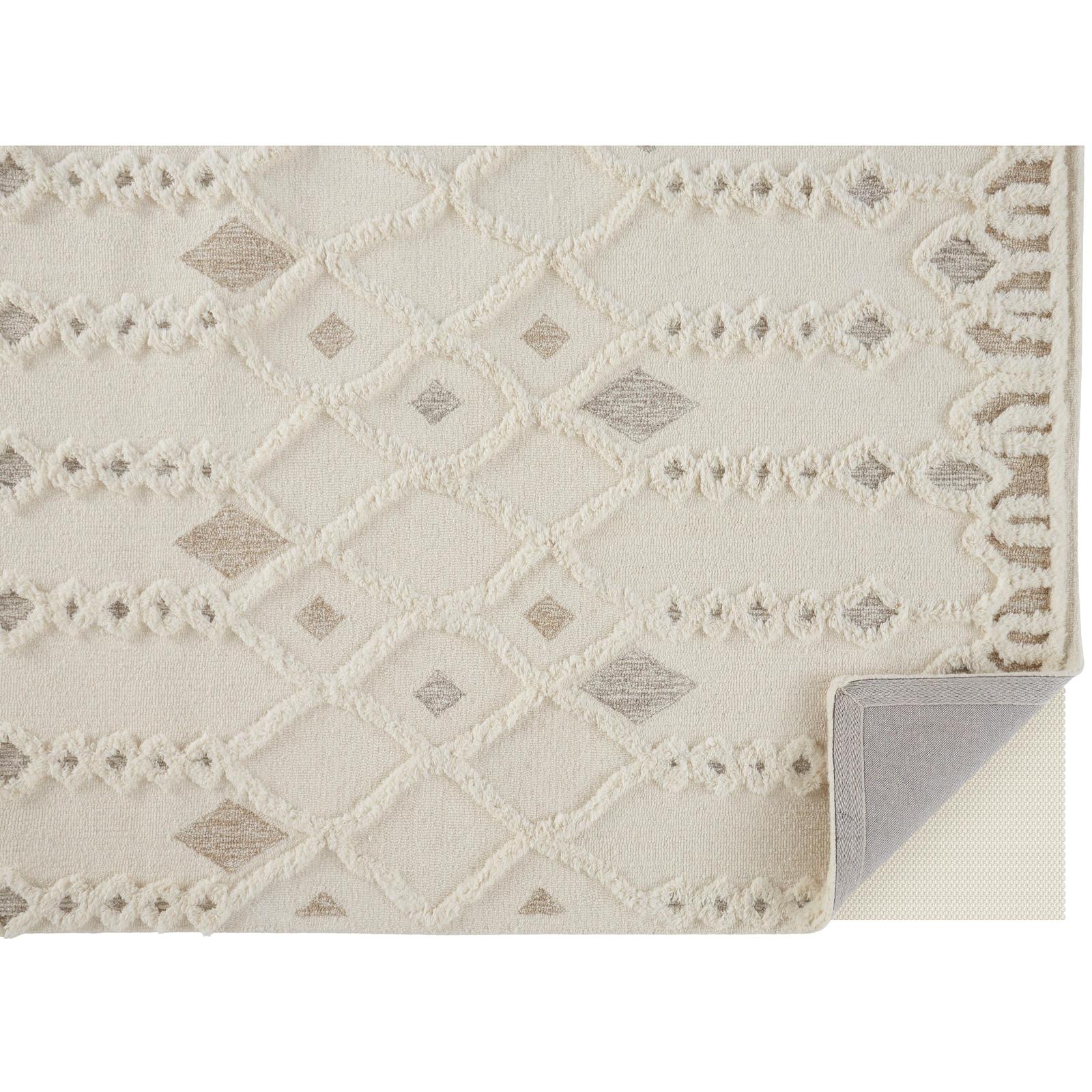 Feizy Anica 8011F Transitional Trellis & Lattice Rug in Ivory/Tan/Silver - Image 6