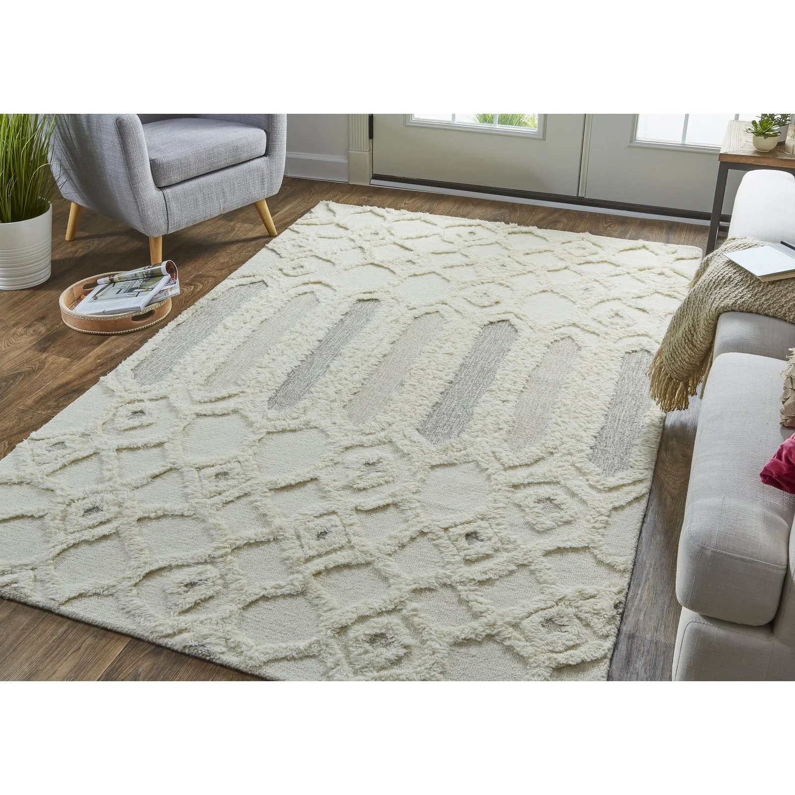 Feizy Anica 8013F Rug in Ivory / Taupe - Image 2