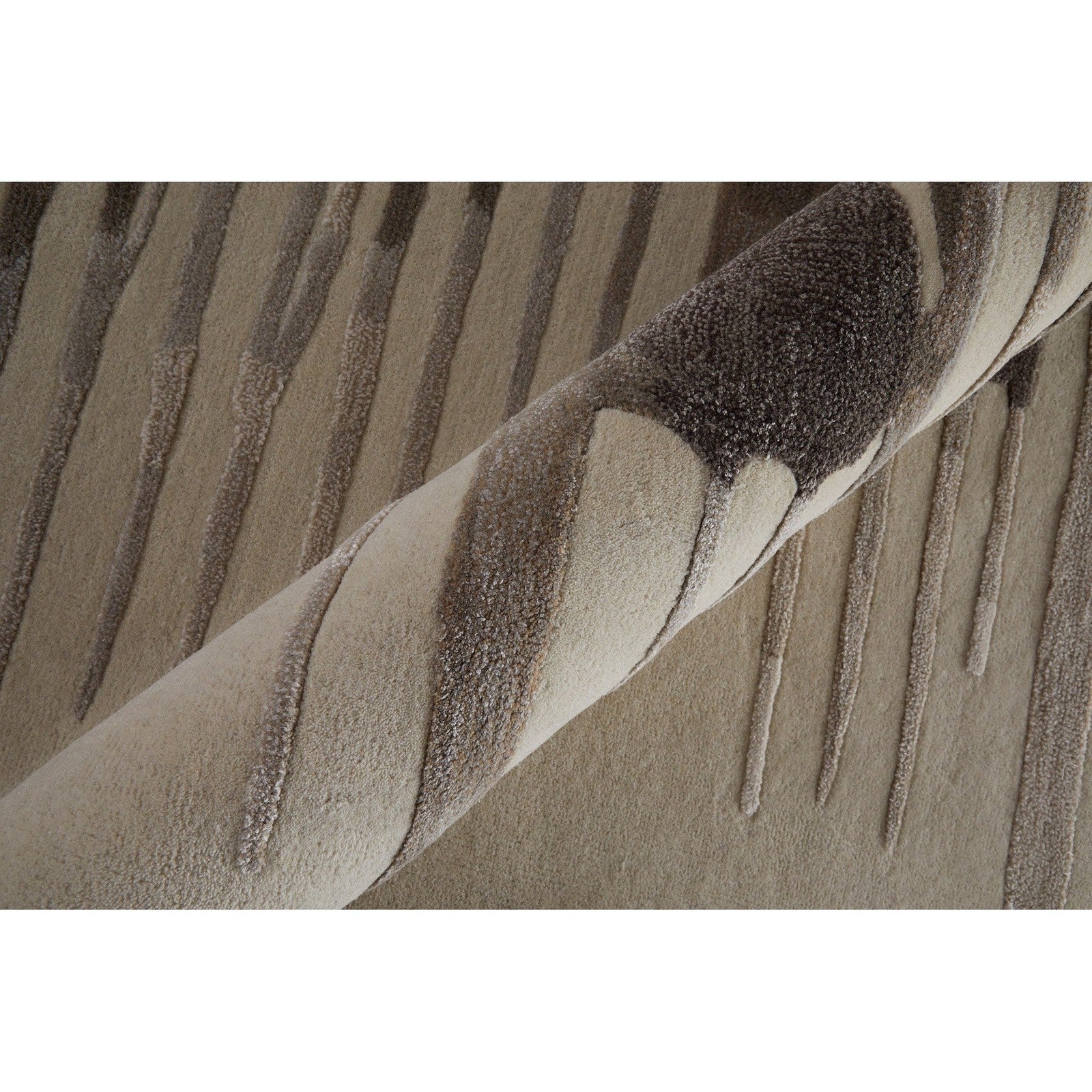 Feizy Anya 8882F Transitional Abstract Rug in Ivory/Brown/Taupe - Image 5