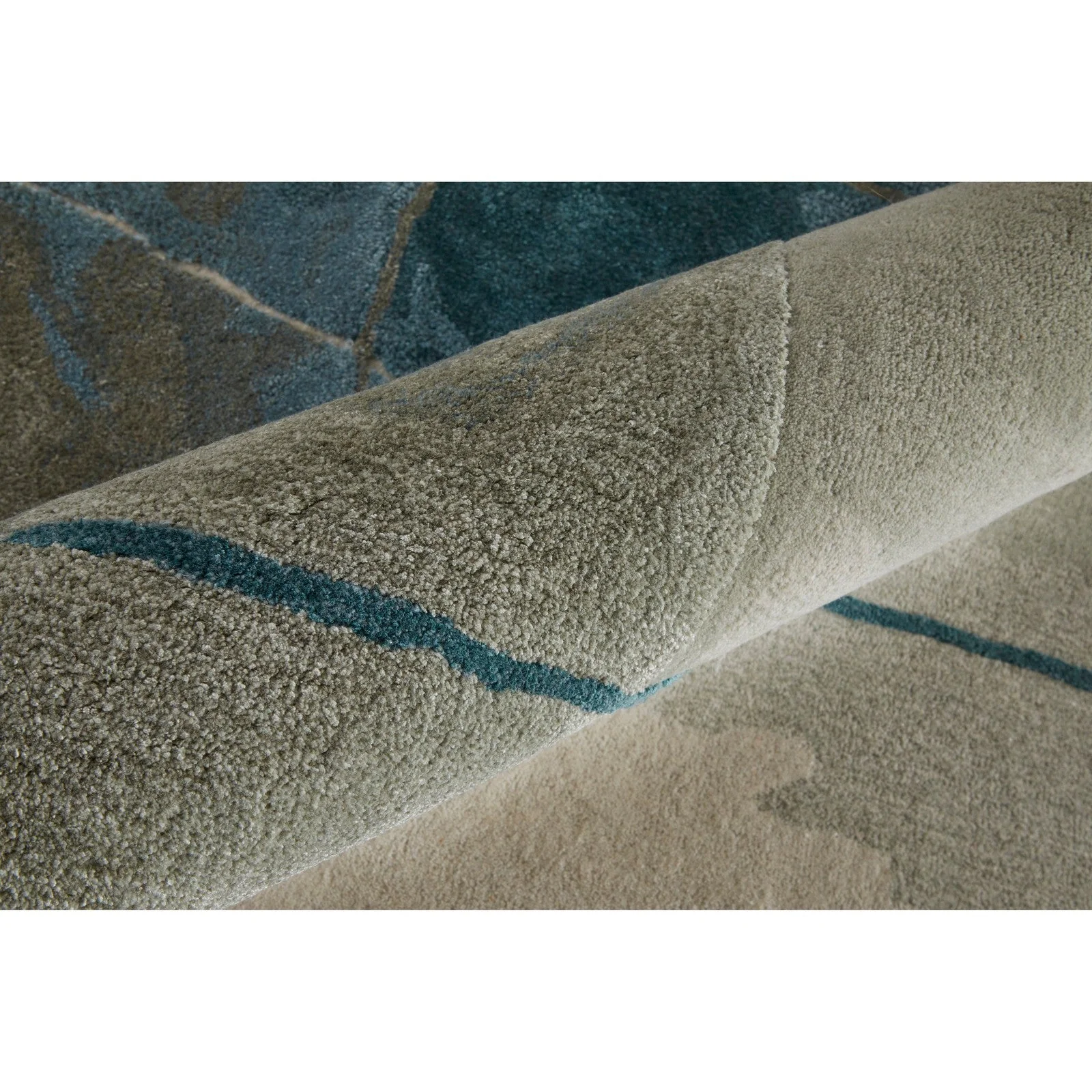 Feizy Anya 8885F Transitional Abstract Rug in Blue/Gray/Ivory - Image 5