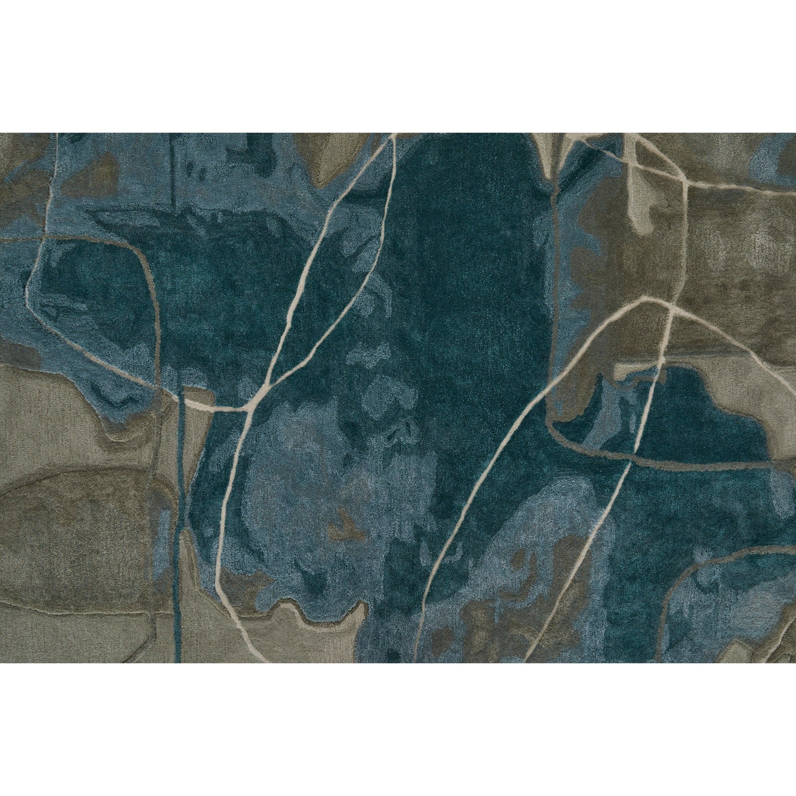 Feizy Anya 8885F Transitional Abstract Rug in Blue/Gray/Ivory - Image 9