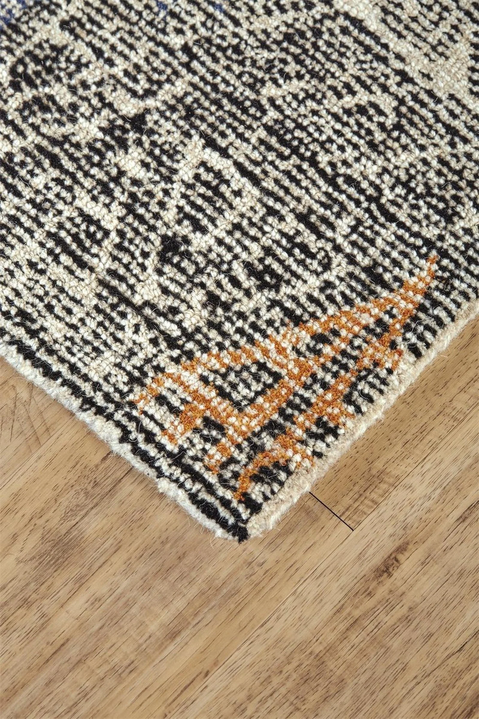 Feizy Arazad 8479F Rug in Black/Tangerine - Image 3
