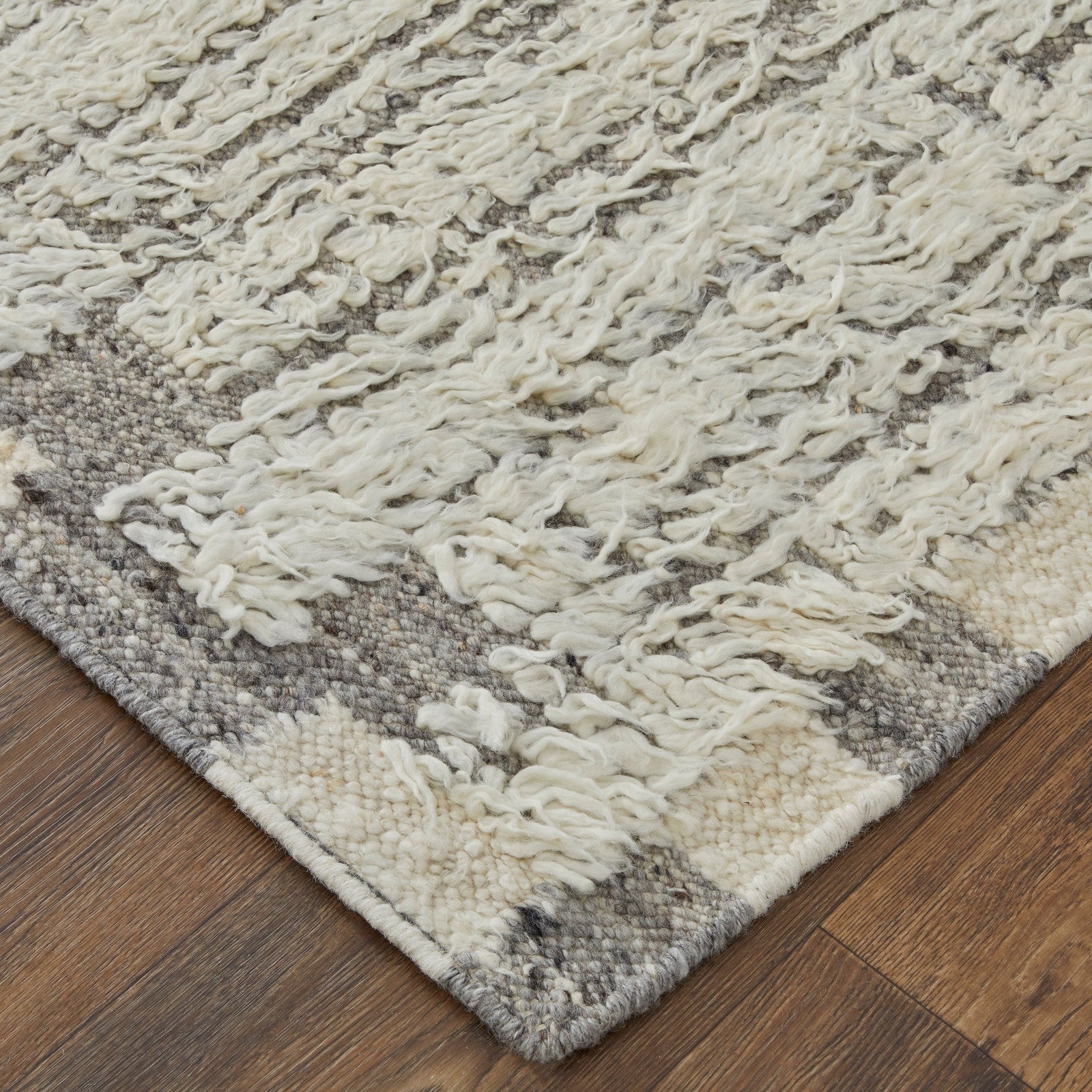 Feizy Ashby 8906F Transitional Stripes Rug in Ivory/Gray - Image 5