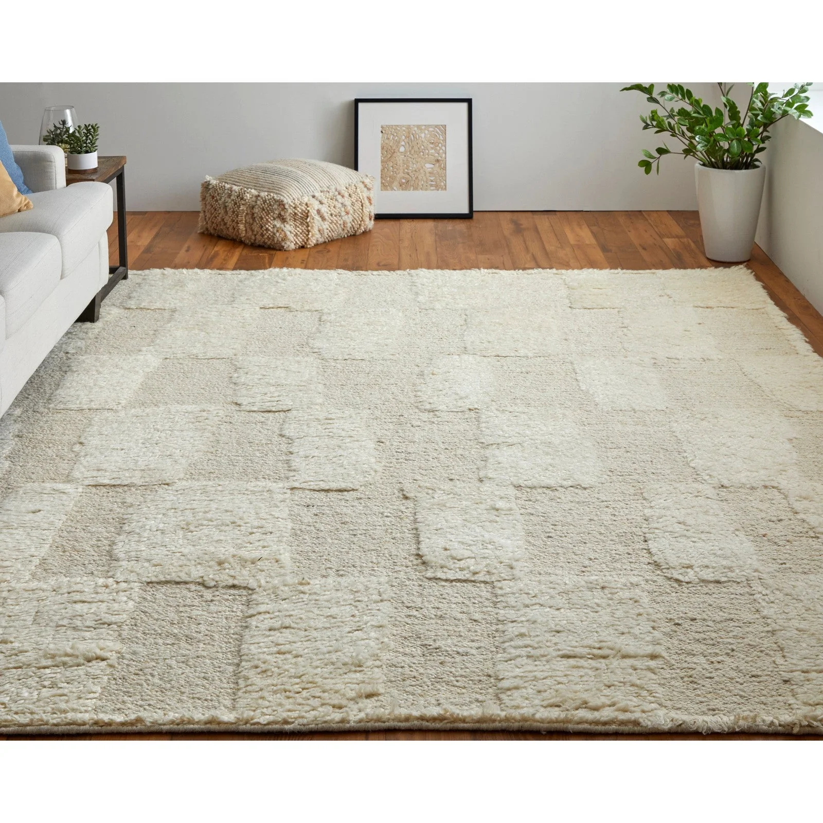 Feizy Ashby 8907F Transitional Geometric Rug in Ivory - Image 2