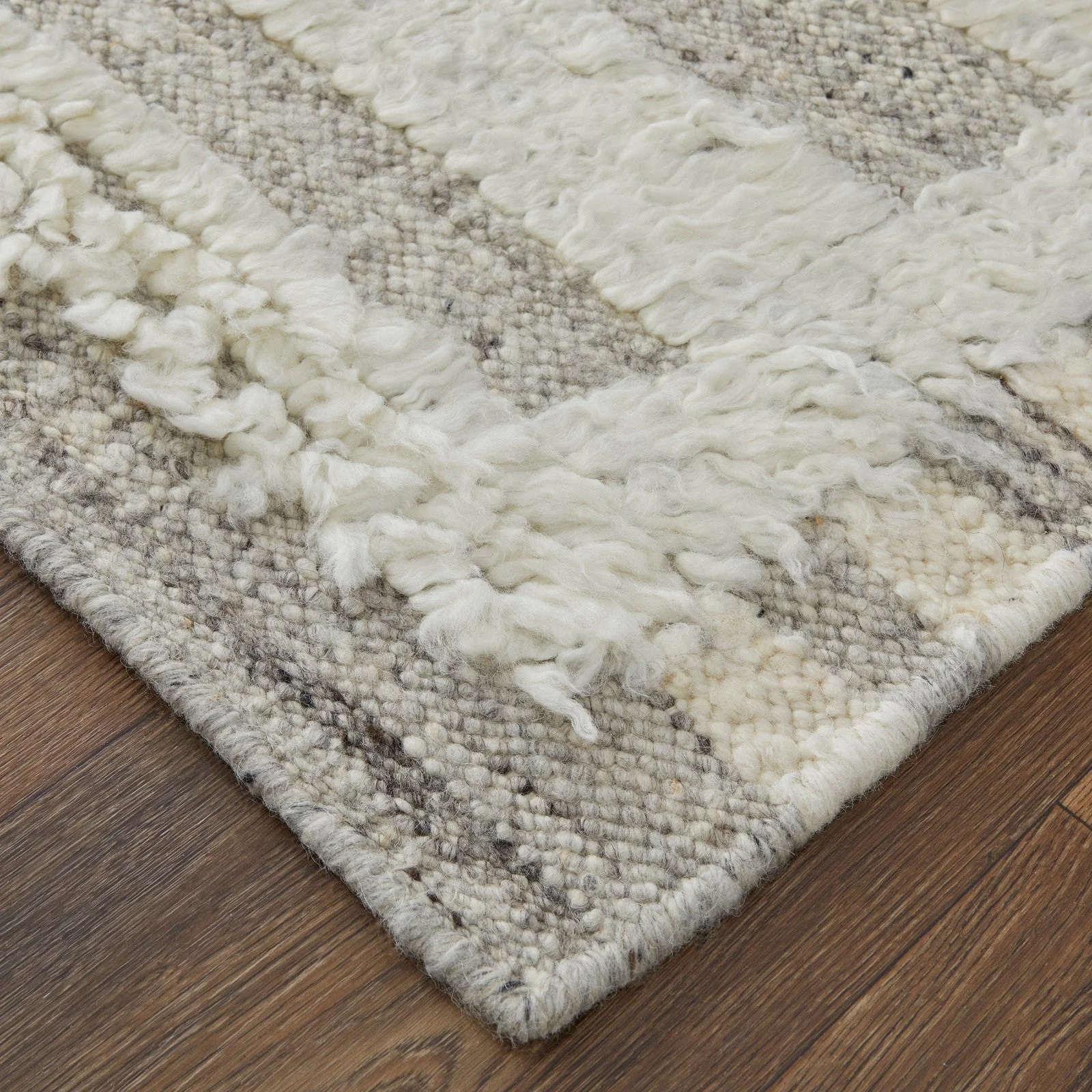 Feizy Ashby 8909F Transitional Geometric Rug in Gray/Ivory - Image 6