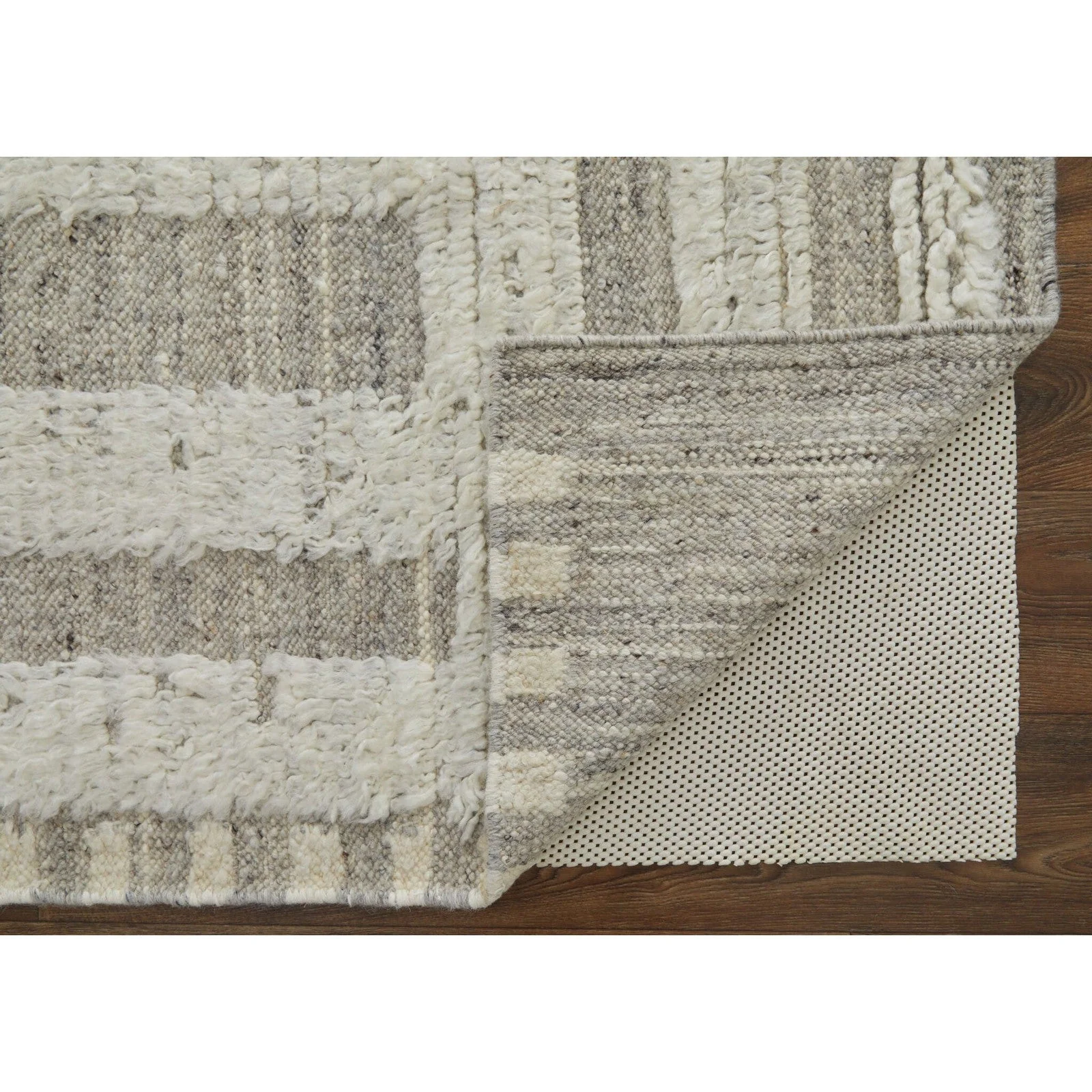 Feizy Ashby 8909F Transitional Geometric Rug in Gray/Ivory - Image 7