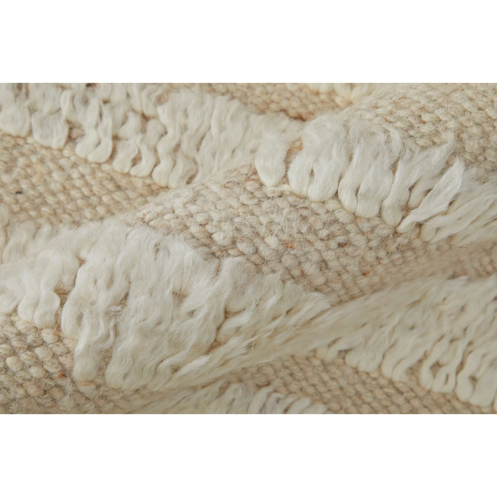 Feizy Ashby 8910F Transitional Stripes Rug in White/Tan - Image 3