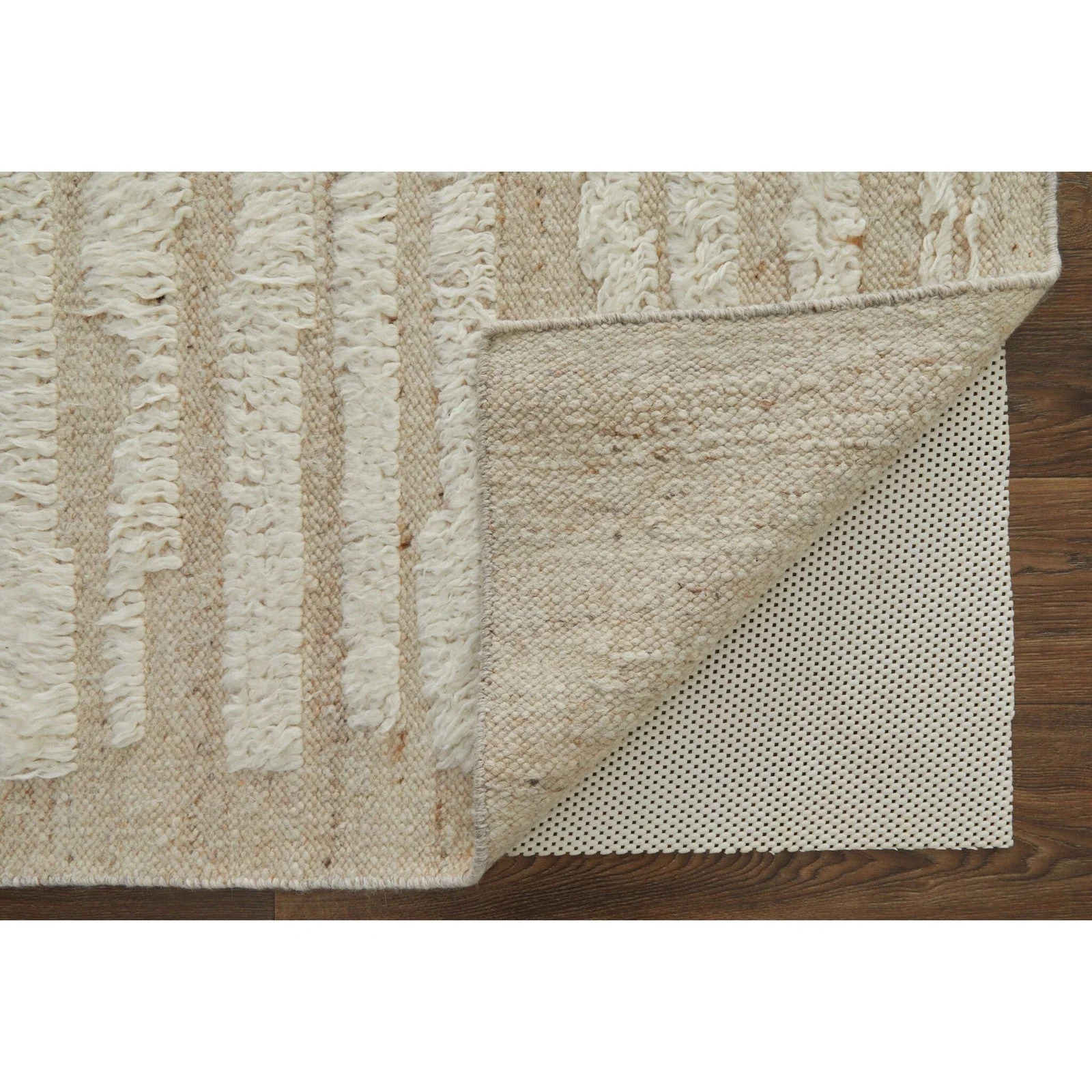 Feizy Ashby 8910F Transitional Stripes Rug in White/Tan - Image 6