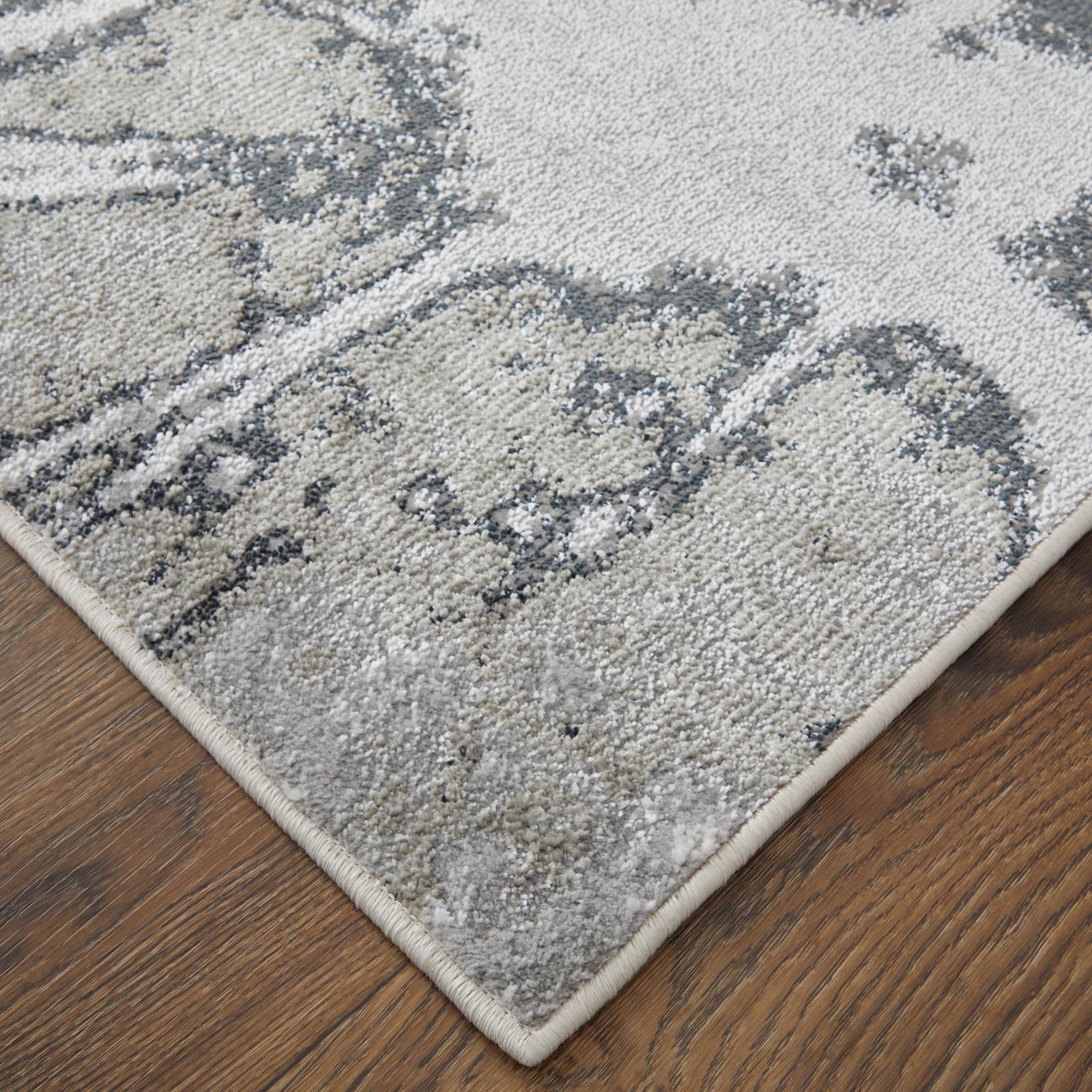 Feizy Astra 39L5F Transitional Abstract Rug in Gray/Silver/Ivory - Image 7