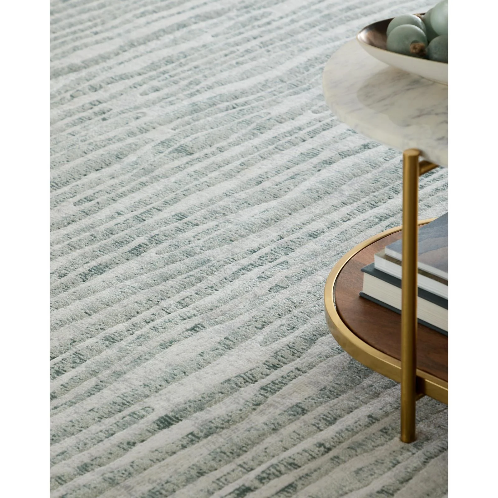 Feizy Atwell 3218F Transitional Abstract Rug in Gray/Green/Ivory - Image 3