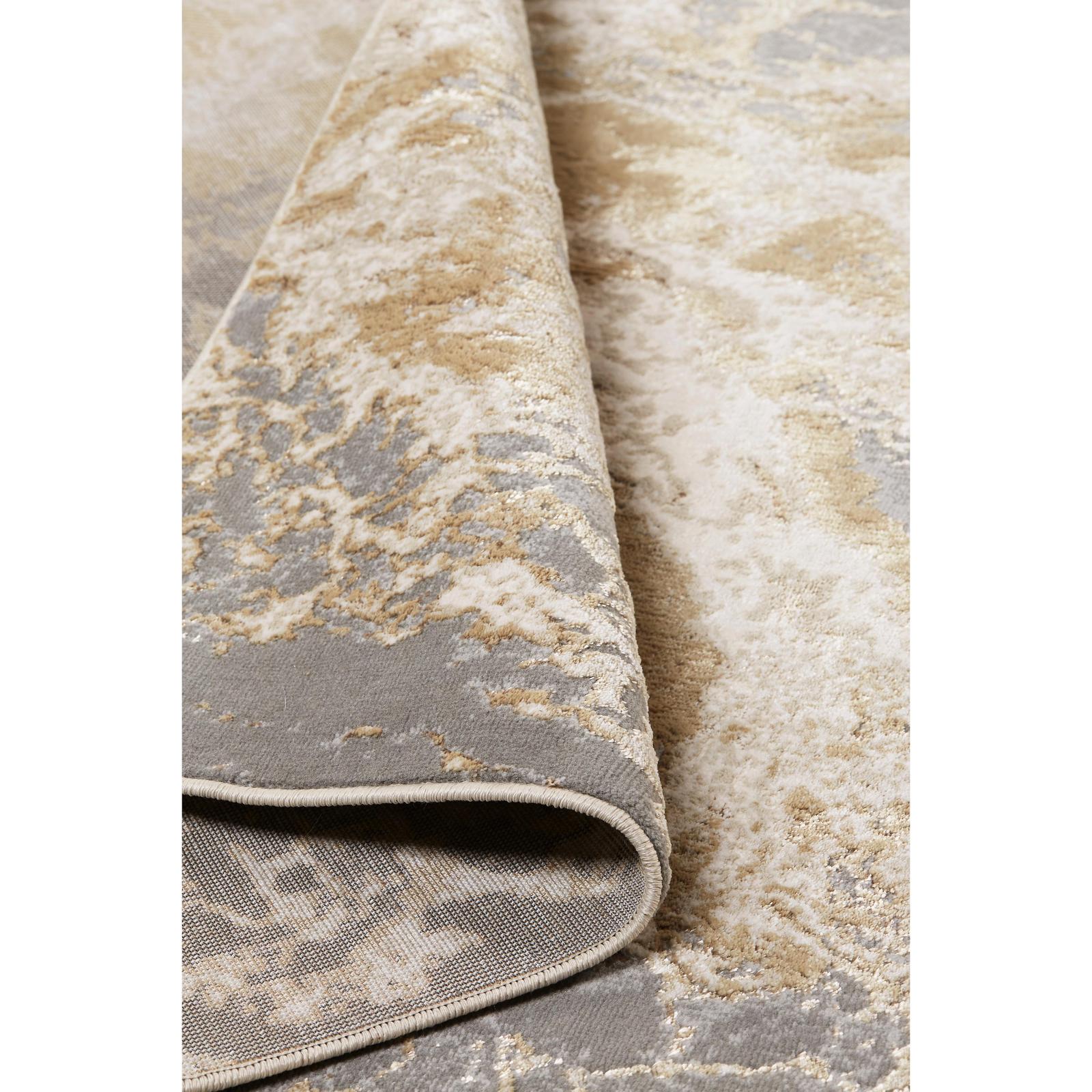 Feizy Aura 3563F Modern Abstract Rug in Ivory/Silver/Gold - Image 9