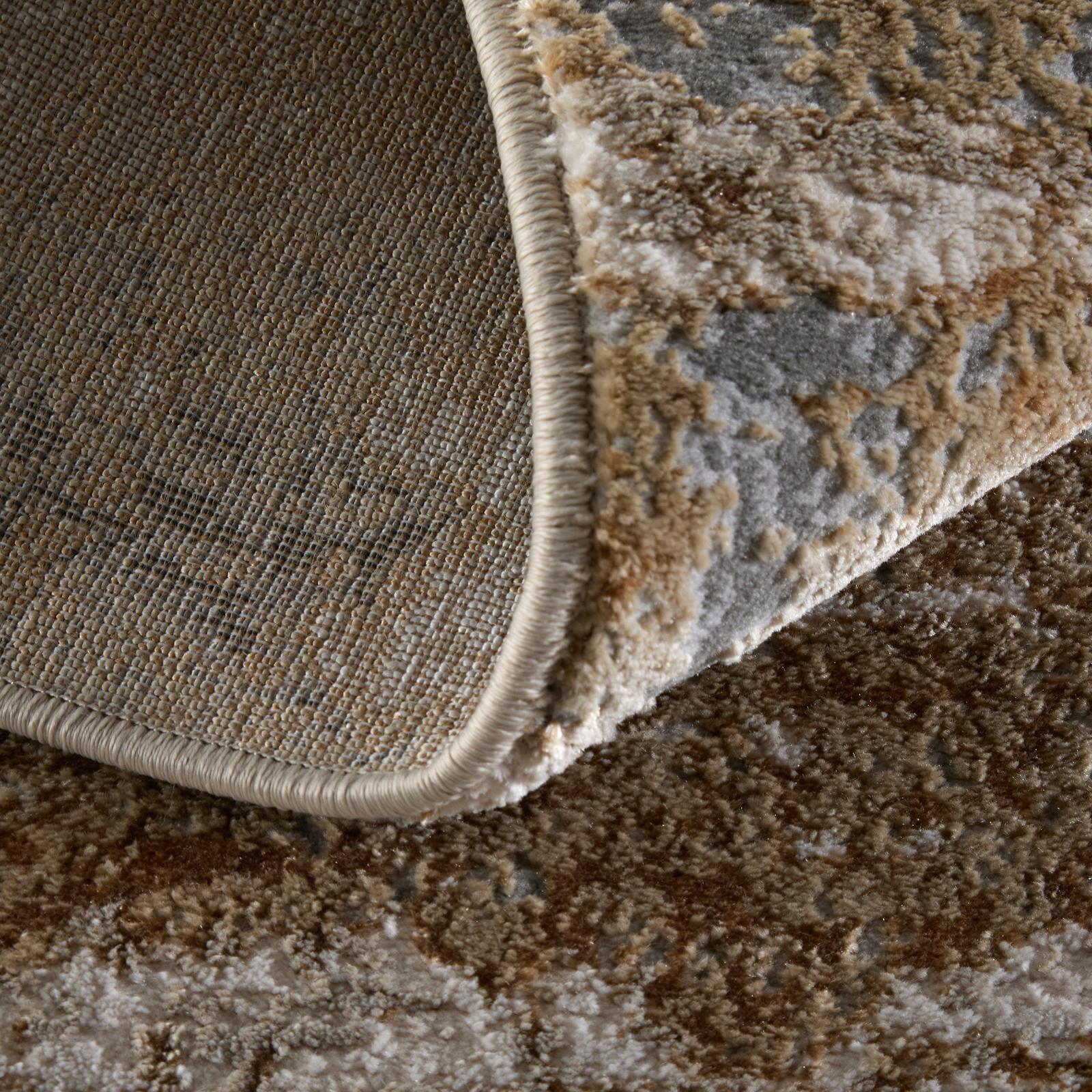 Feizy Aura 3567F Modern Abstract Rug in Ivory/Gold/Gray - Image 9