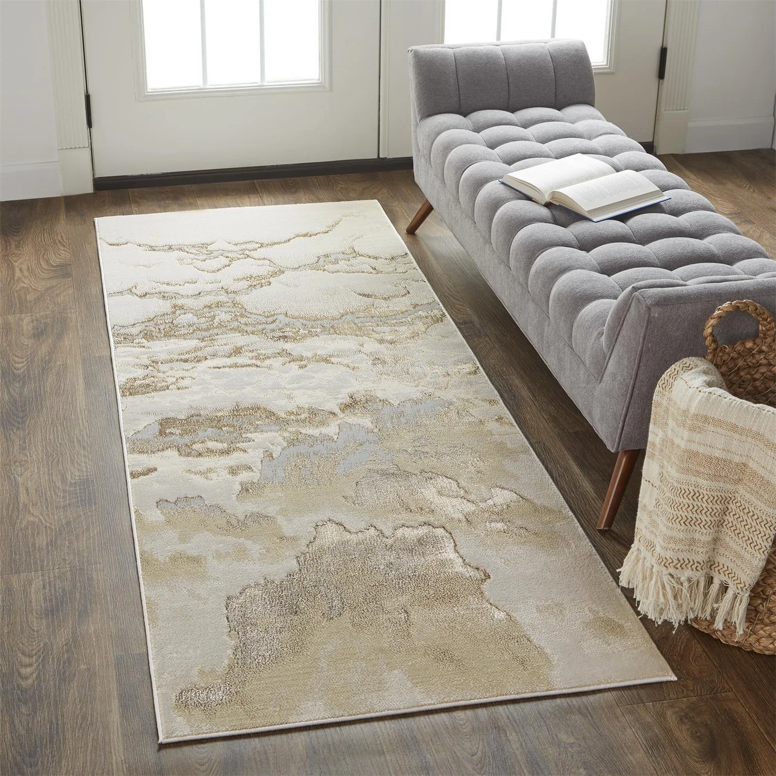 Feizy Aura 3727F Rug in Gold / Beige - Image 4
