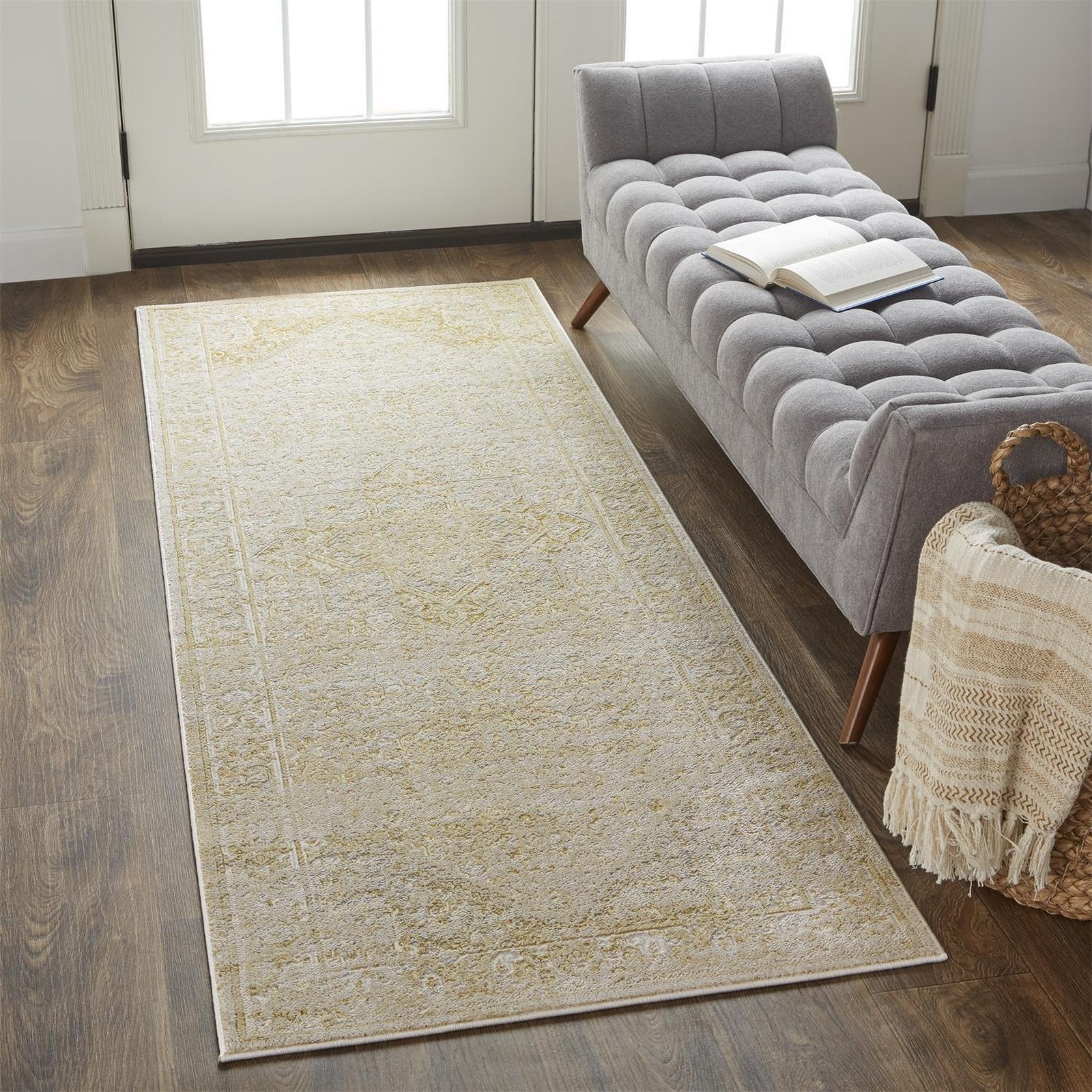 Feizy Aura 3734F Rug in Brown / Gold - Image 4
