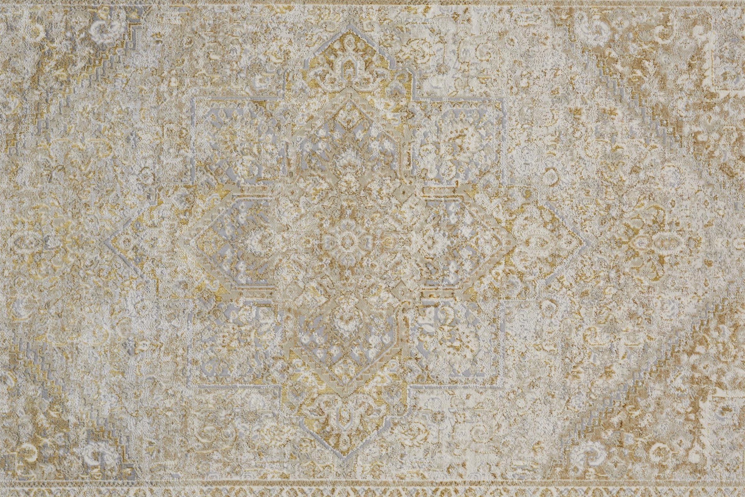 Feizy Aura 3734F Rug in Brown / Gold - Image 5