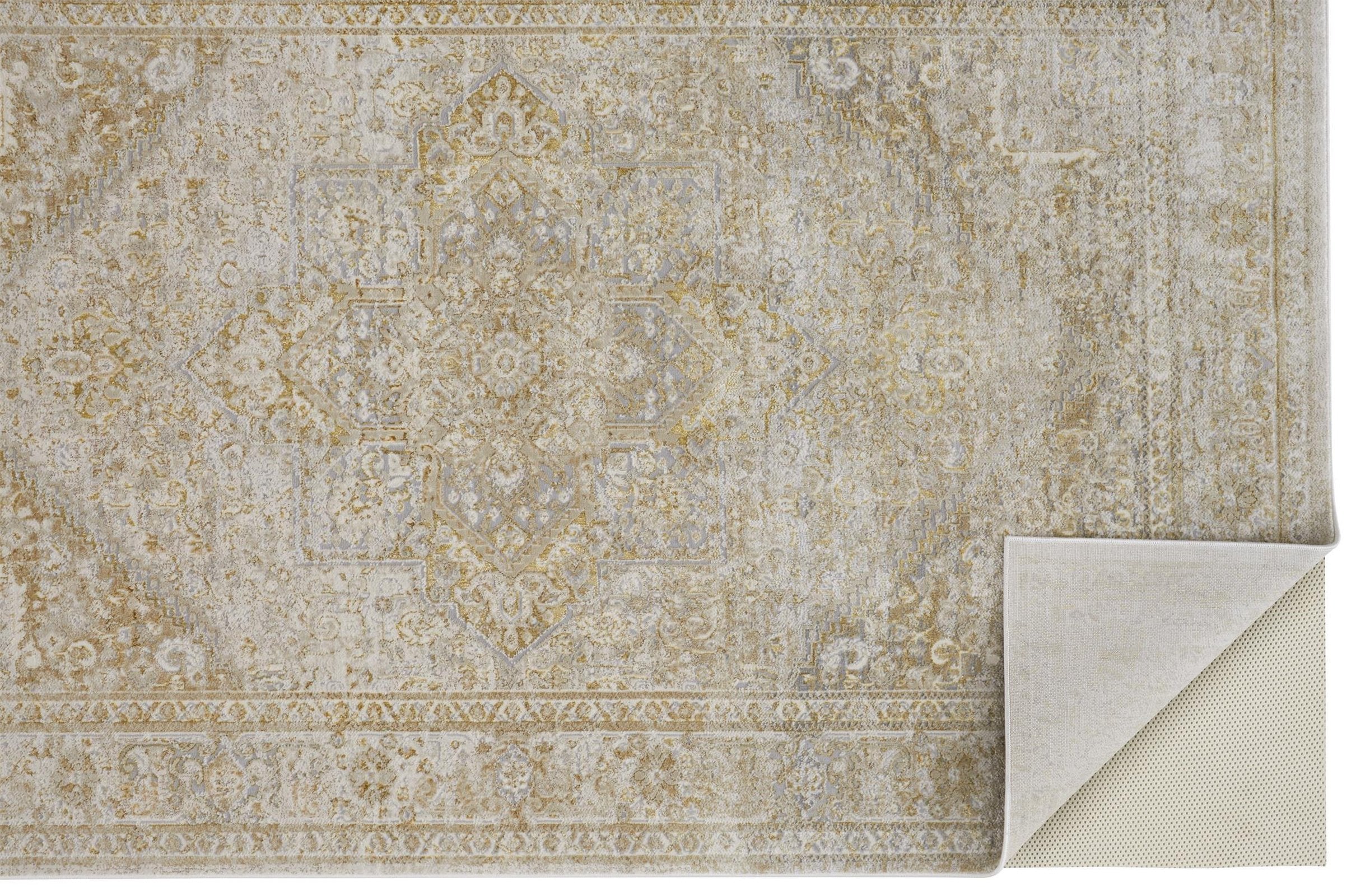 Feizy Aura 3734F Rug in Brown / Gold - Image 8