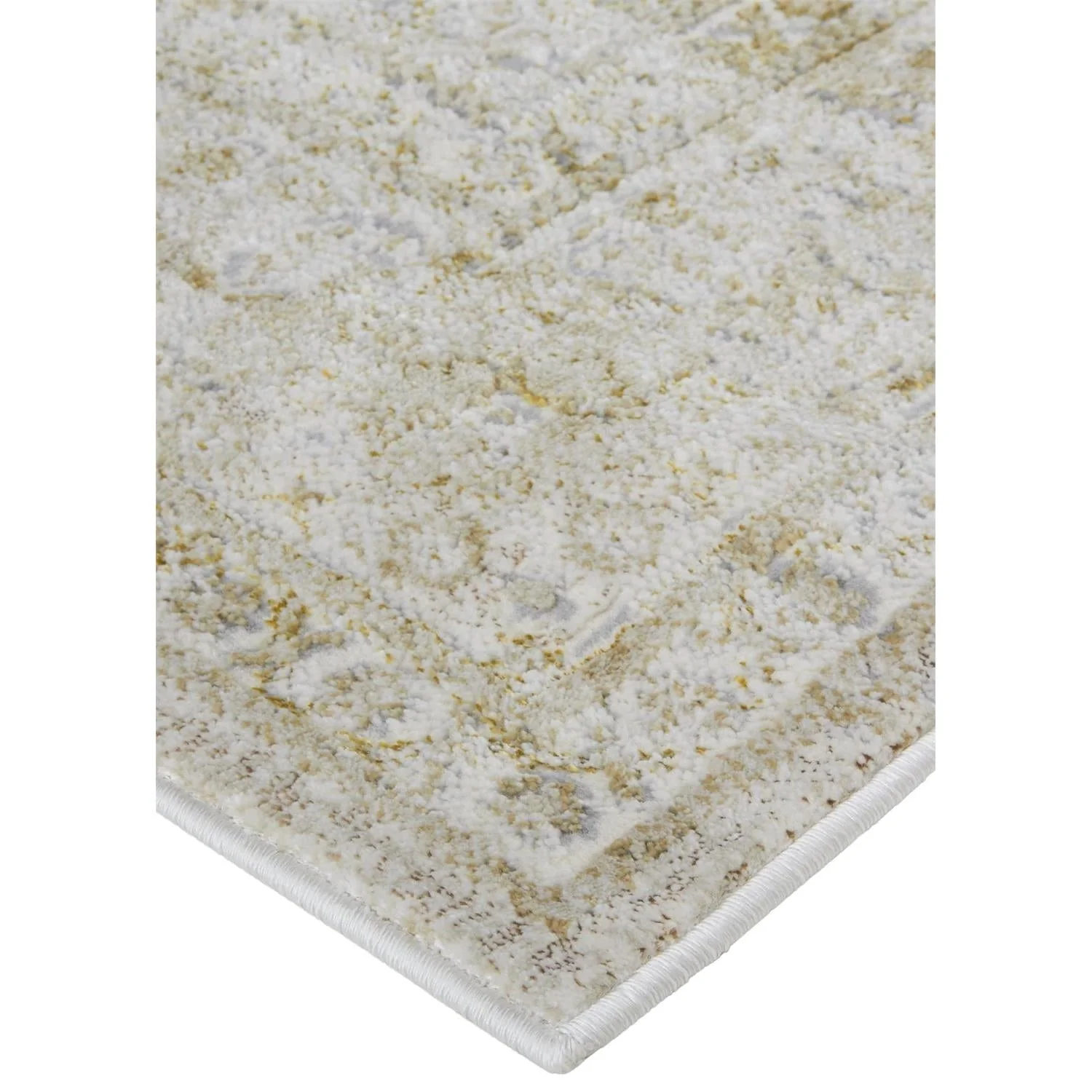Feizy Aura 3734F Modern Oriental Rug in Ivory/Gold - Image 5