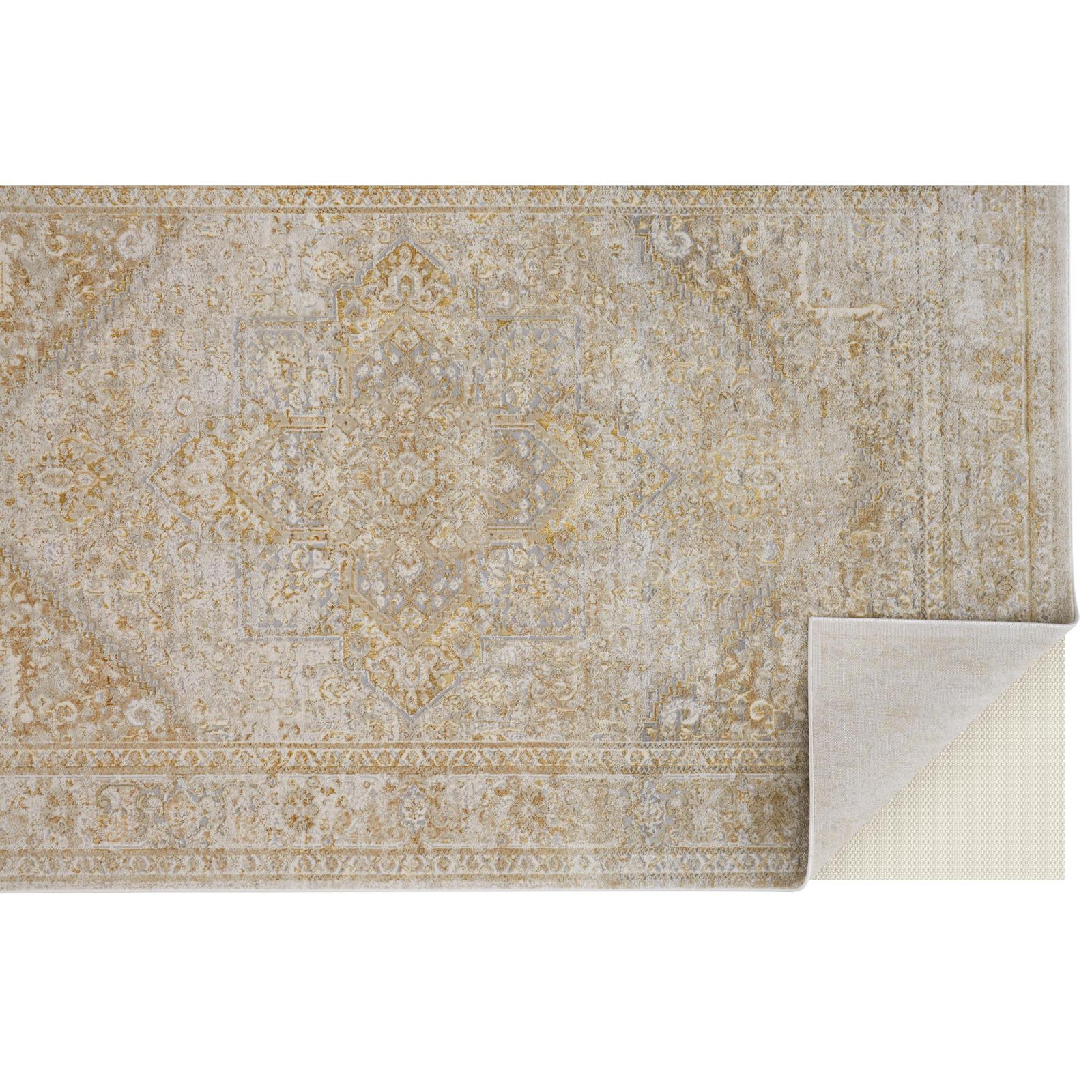 Feizy Aura 3734F Modern Oriental Rug in Ivory/Gold - Image 6