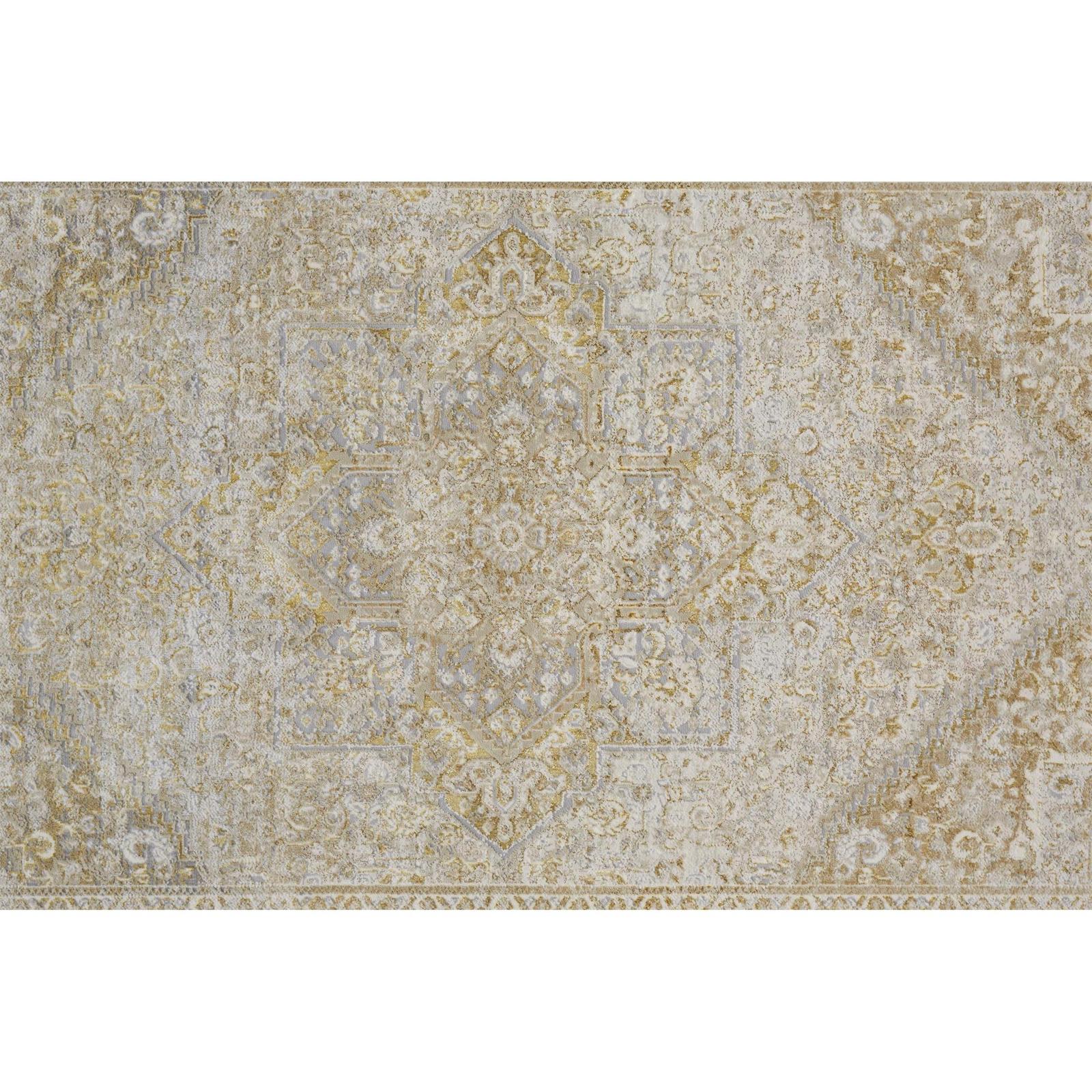 Feizy Aura 3734F Modern Oriental Rug in Ivory/Gold - Image 7