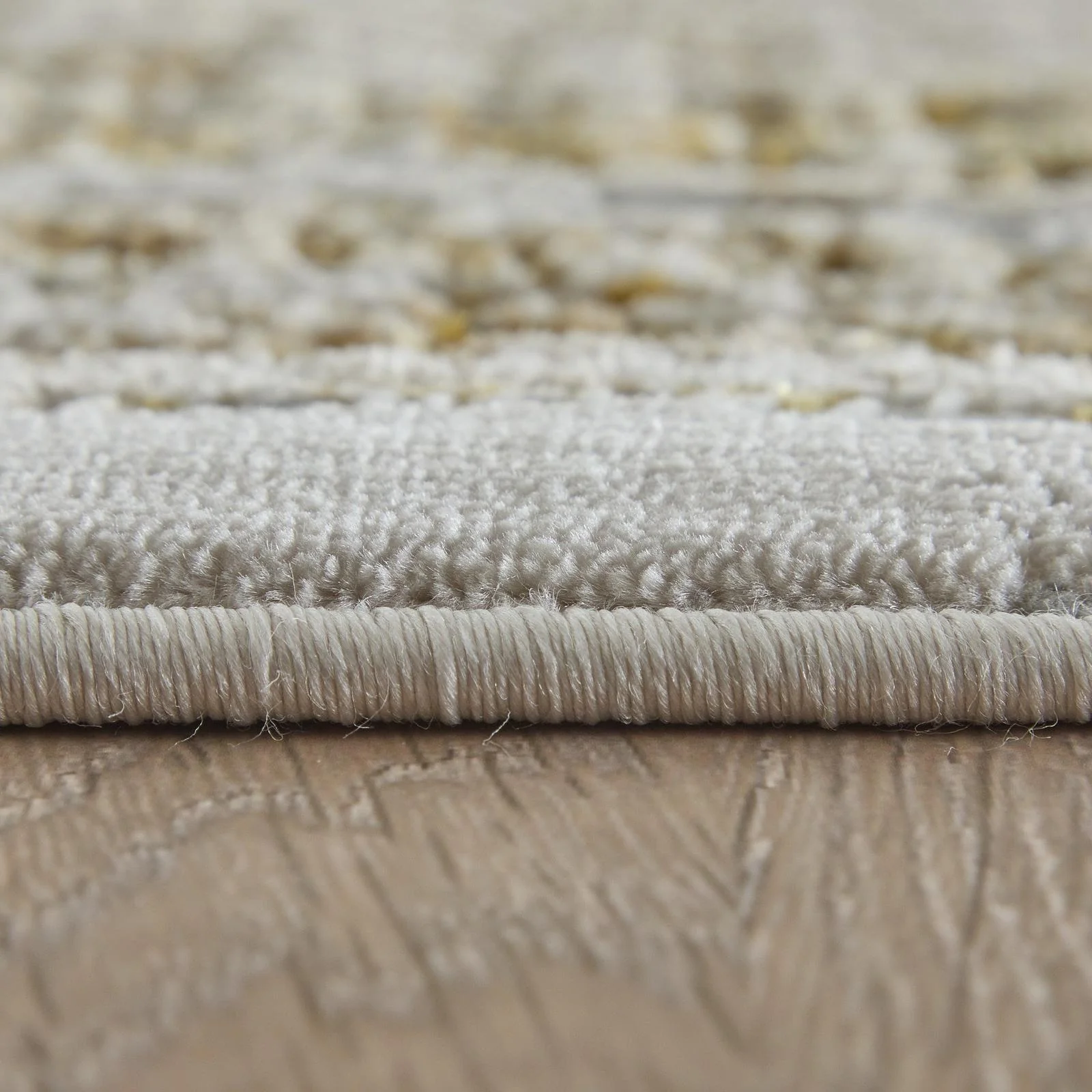 Feizy Aura 3735F Modern Abstract Rug in Gold/Gray/Ivory - Image 9