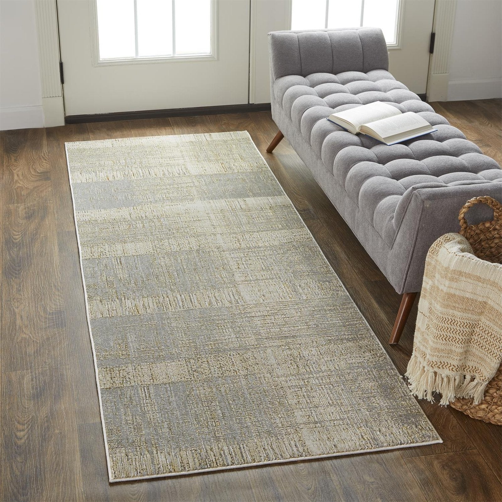 Feizy Aura 3736F Rug in Gray / Beige - Image 3