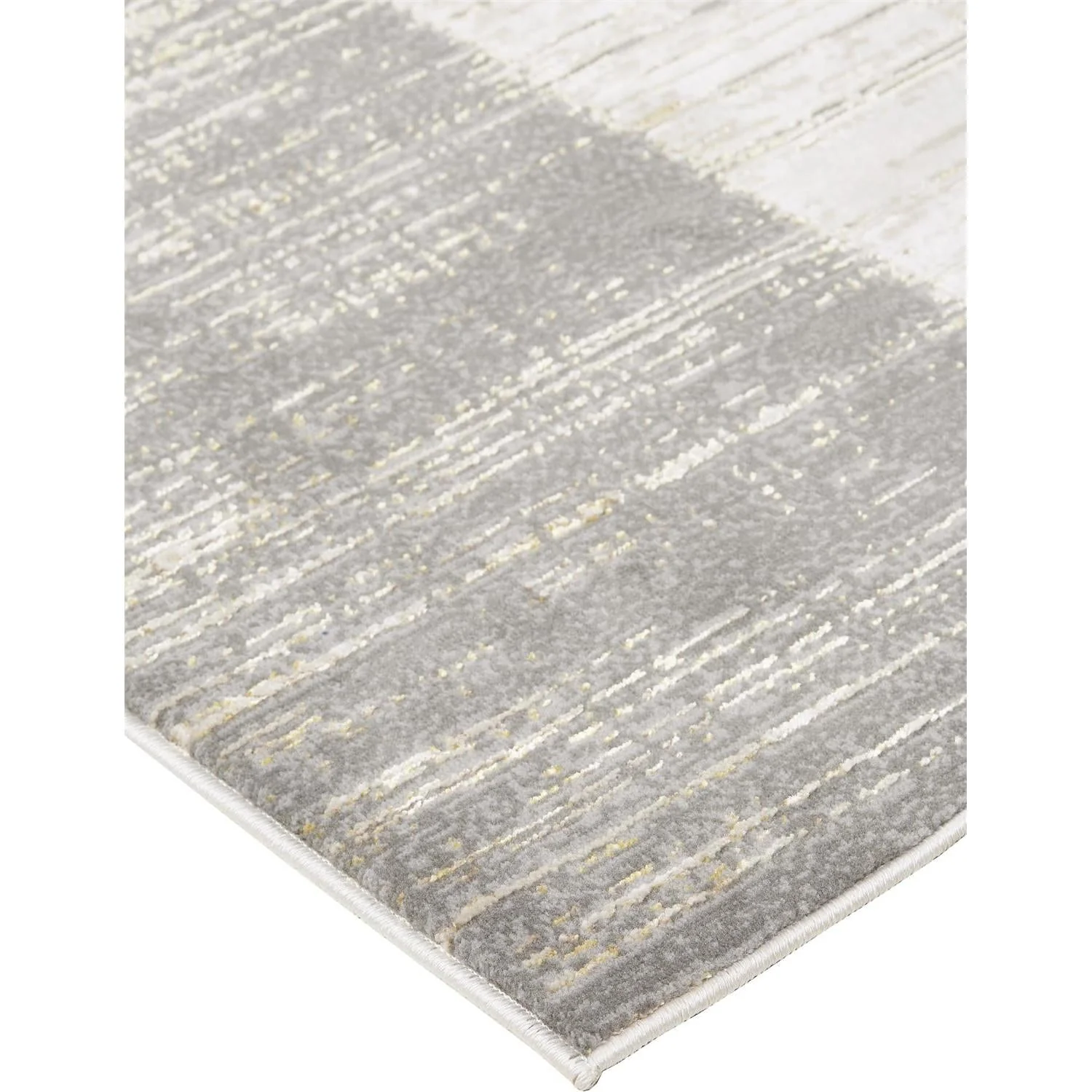 Feizy Aura 3736F Modern Abstract Rug in Gray/Ivory - Image 3