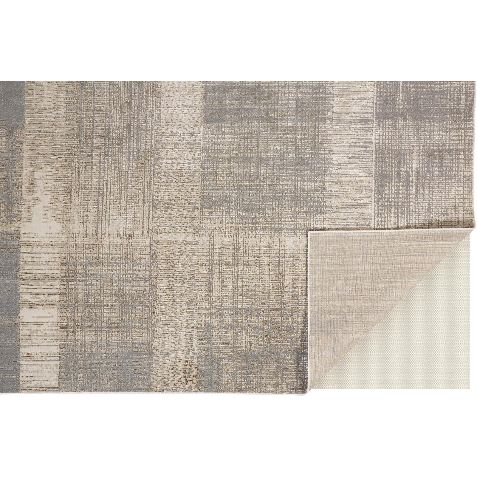 Feizy Aura 3736F Modern Abstract Rug in Gray/Ivory - Image 4