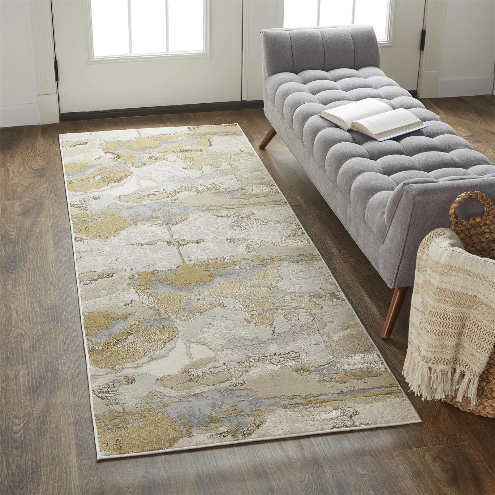 Feizy Aura 3737F Rug in Gold / Tan - Image 4
