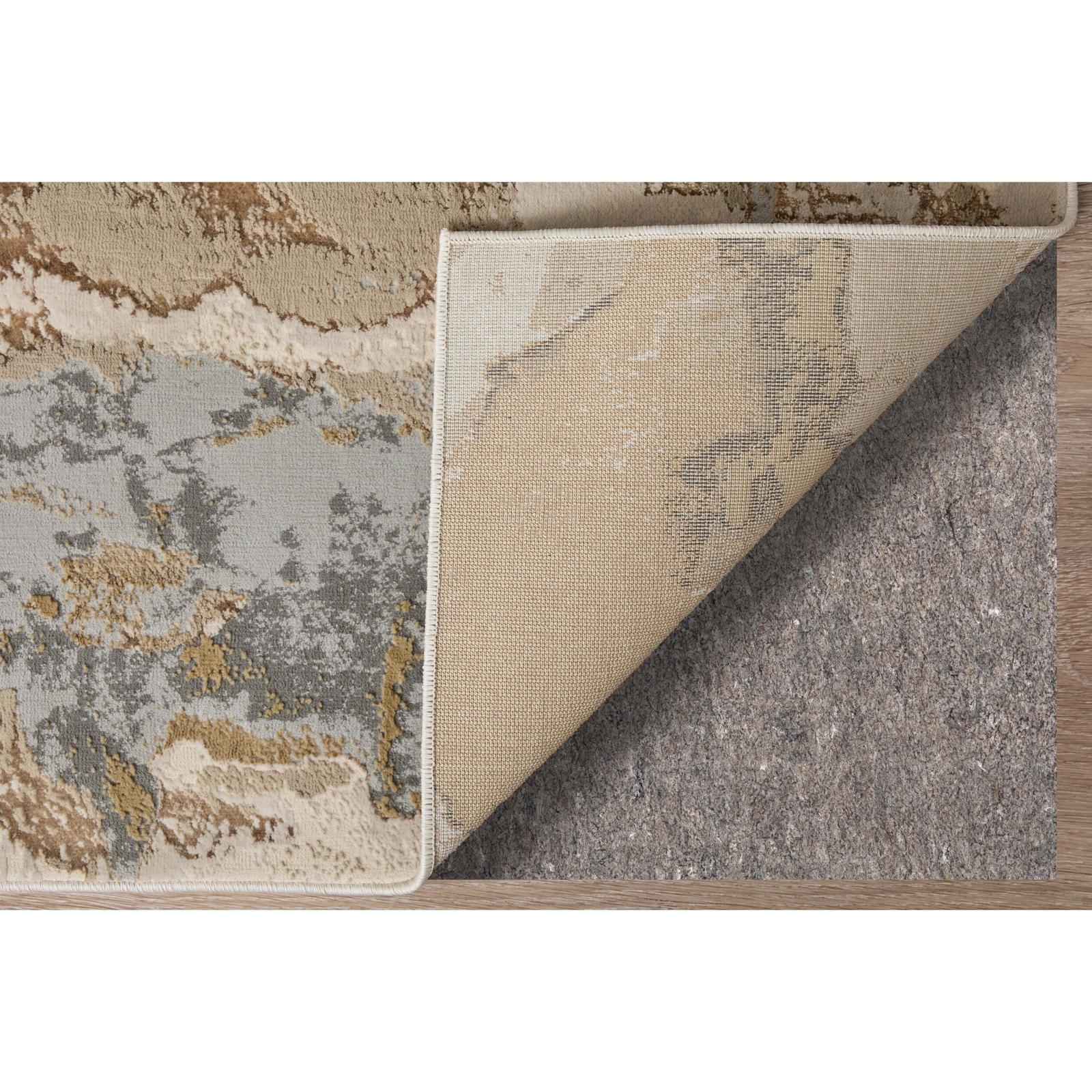 Feizy Aura 3737F Modern Watercolor Rug in Gray/Ivory/Gold - Image 5