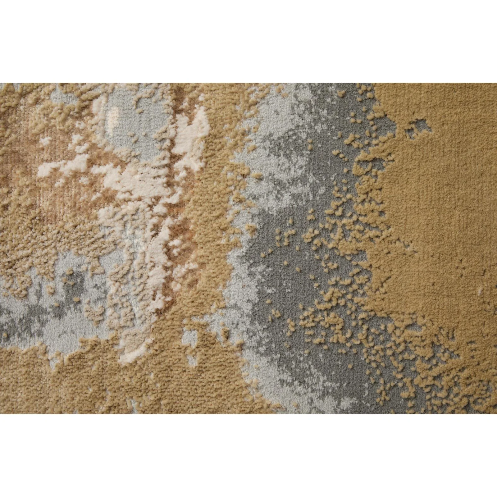 Feizy Aura 3737F Modern Watercolor Rug in Gray/Ivory/Gold - Image 7